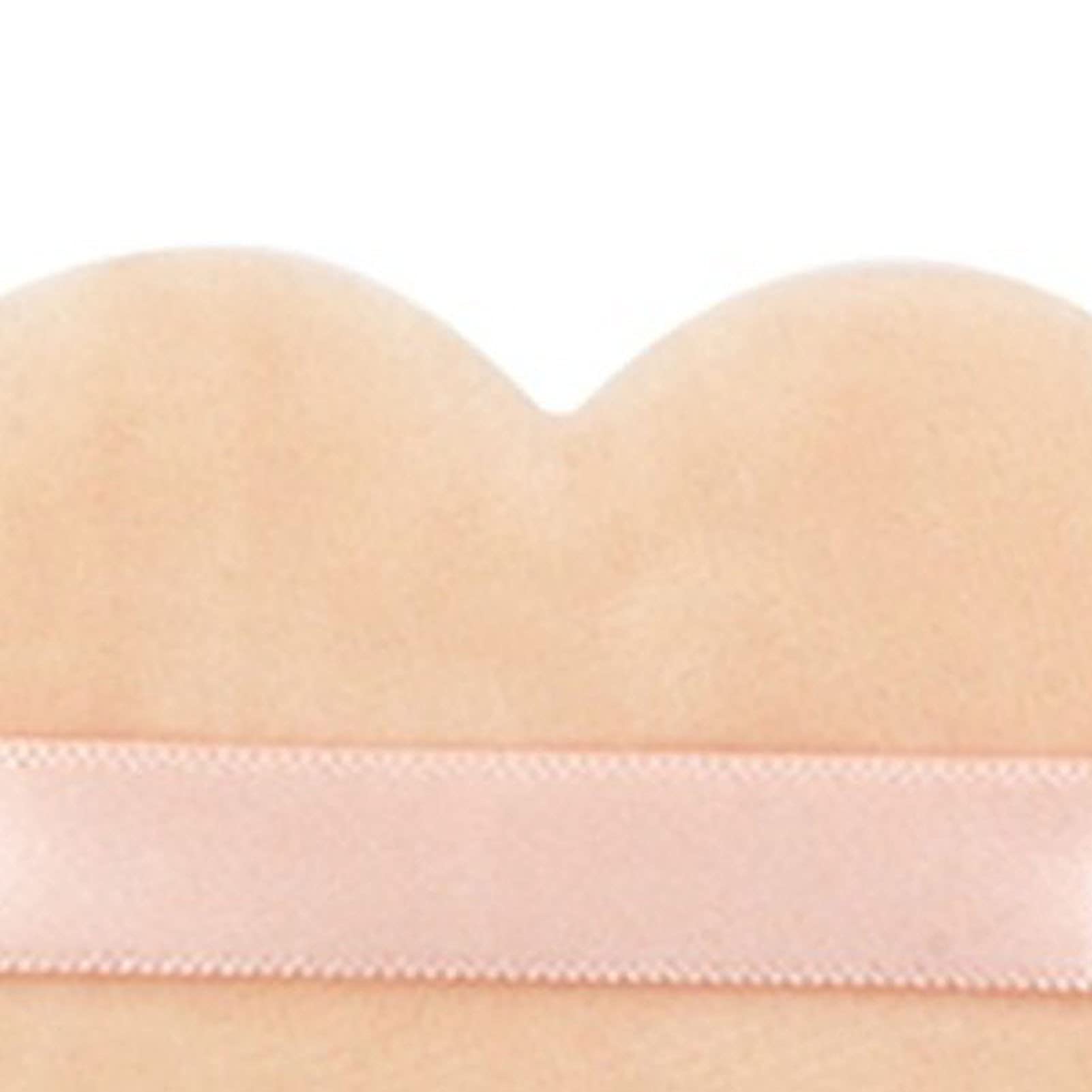 Heart & Square Makeup Powder Puffs - Ultra Soft Washable Cosmetic Sponges for Foundation & Loose Powder | Reusable Cotton Puffs with Straps (Skin Tone, Heart Shape) | Perfect for Daily Makeup & Professional Beauty Routines