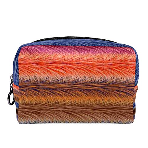 Violet Furry Pattern Cosmetic Bag - Fluffy Makeup Pouch for Travel, Multifunctional Toiletry Organizer with Portable Case | Perfect for Makeup Brushes, Skincare Products & Travel Essentials