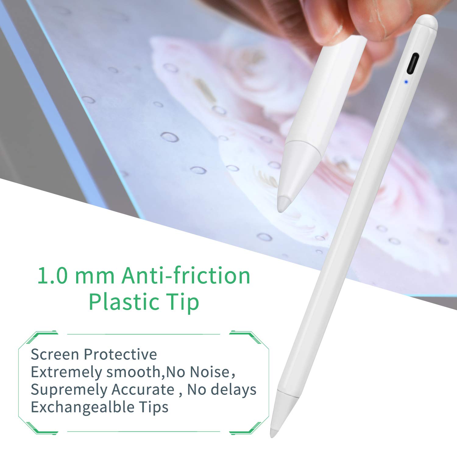 EDIVIA Stylus Pen for Apple iPad (2024) - Fast Charging & Palm Rejection Compatible with iPad Pro M4/Air M2/10th/9th/8th Gen/Mini 6th/Pro 11 & 12.9