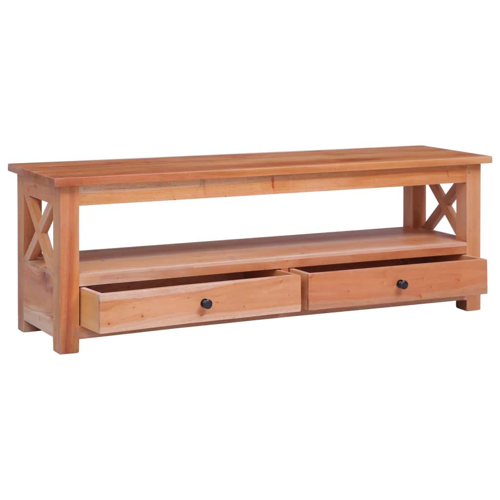 Mid-Century Modern TV Stand with 2 Drawers & Open Shelf - 47.2