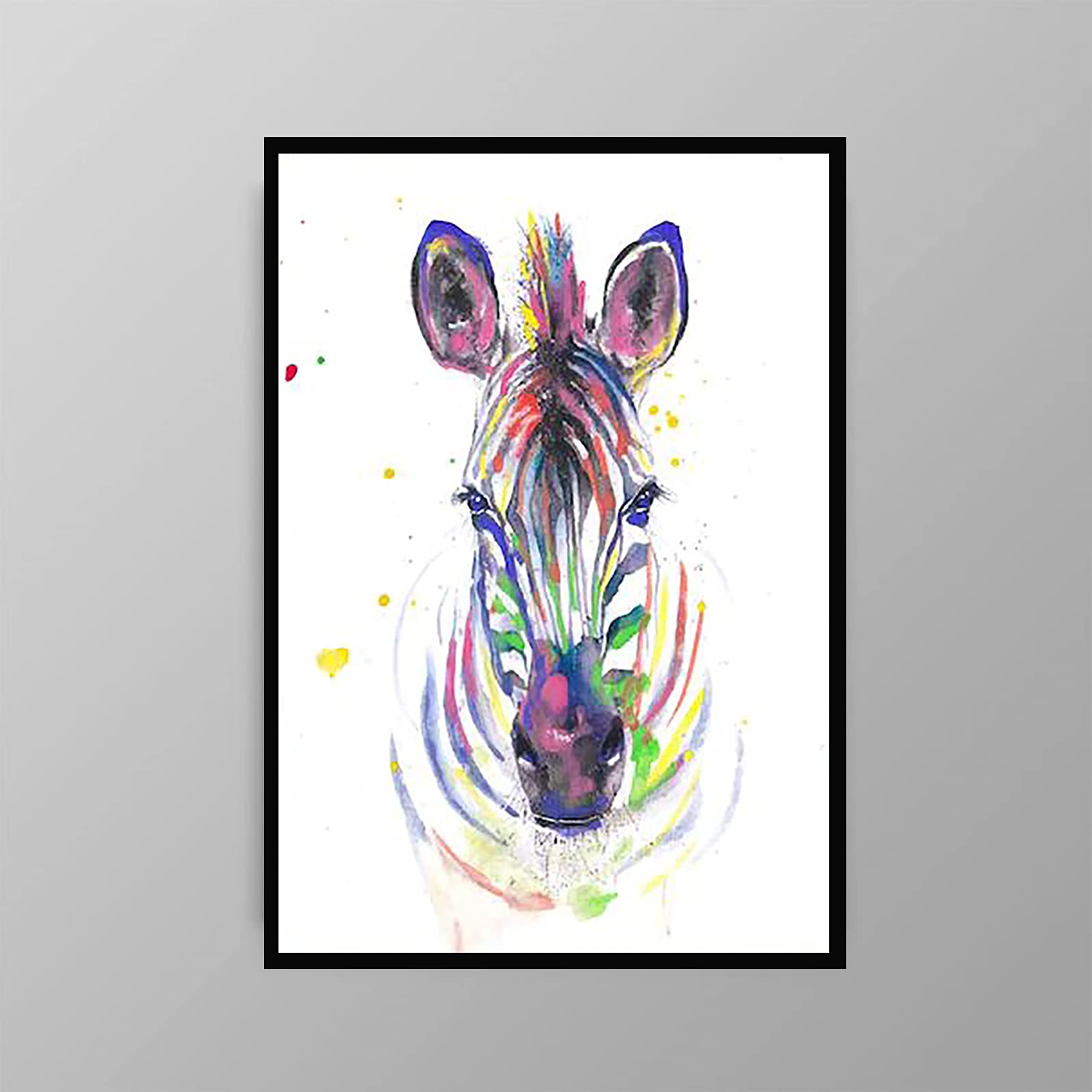 Elegant Horse & Animal Wall Art - Modern Framed Canvas Painting (8''X12'') for Bedroom, Living Room, Bathroom & Kitchen Decor | Blush Pink Home Decor | Fine Art Print of Horses, Cows & Pigs | Perfect for Farmhouse, Boho & Contemporary Interior Design