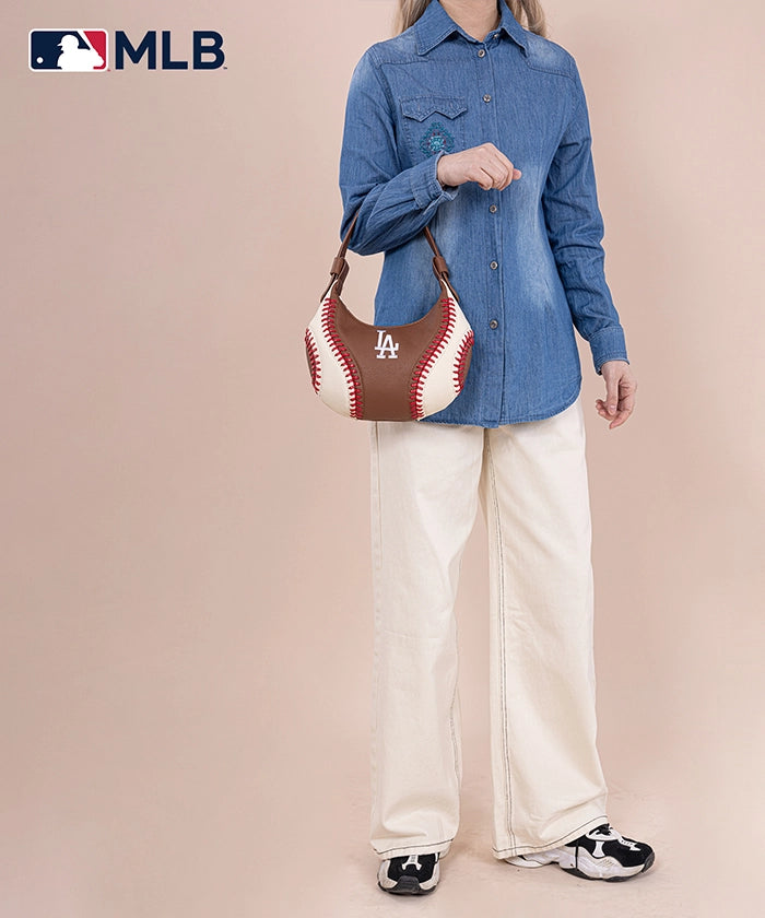 MLB Los Angeles Dodgers Crossbody Hobo Bag for Women - Stylish Shoulder Purse for Baseball Games, Travel & Daily Use