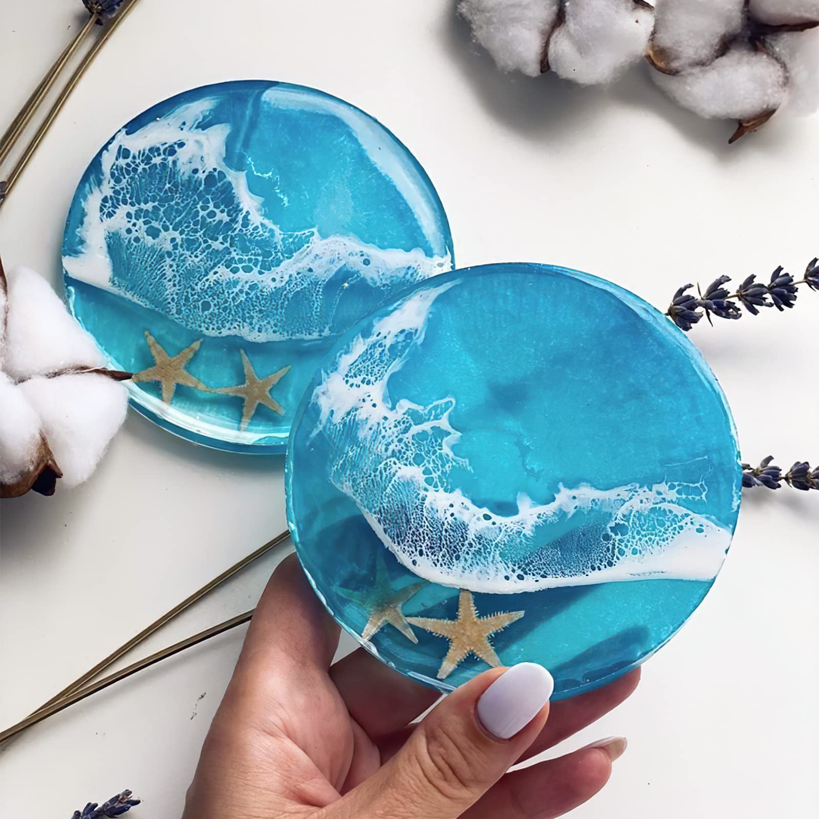 6 PCS Thickened Round Coaster Resin Molds - Silicone Molds for Epoxy Resin Casting, DIY Coasters, Bowl Mats & Candle Holders - Perfect for Home Decor, Table Setting & Gift Making