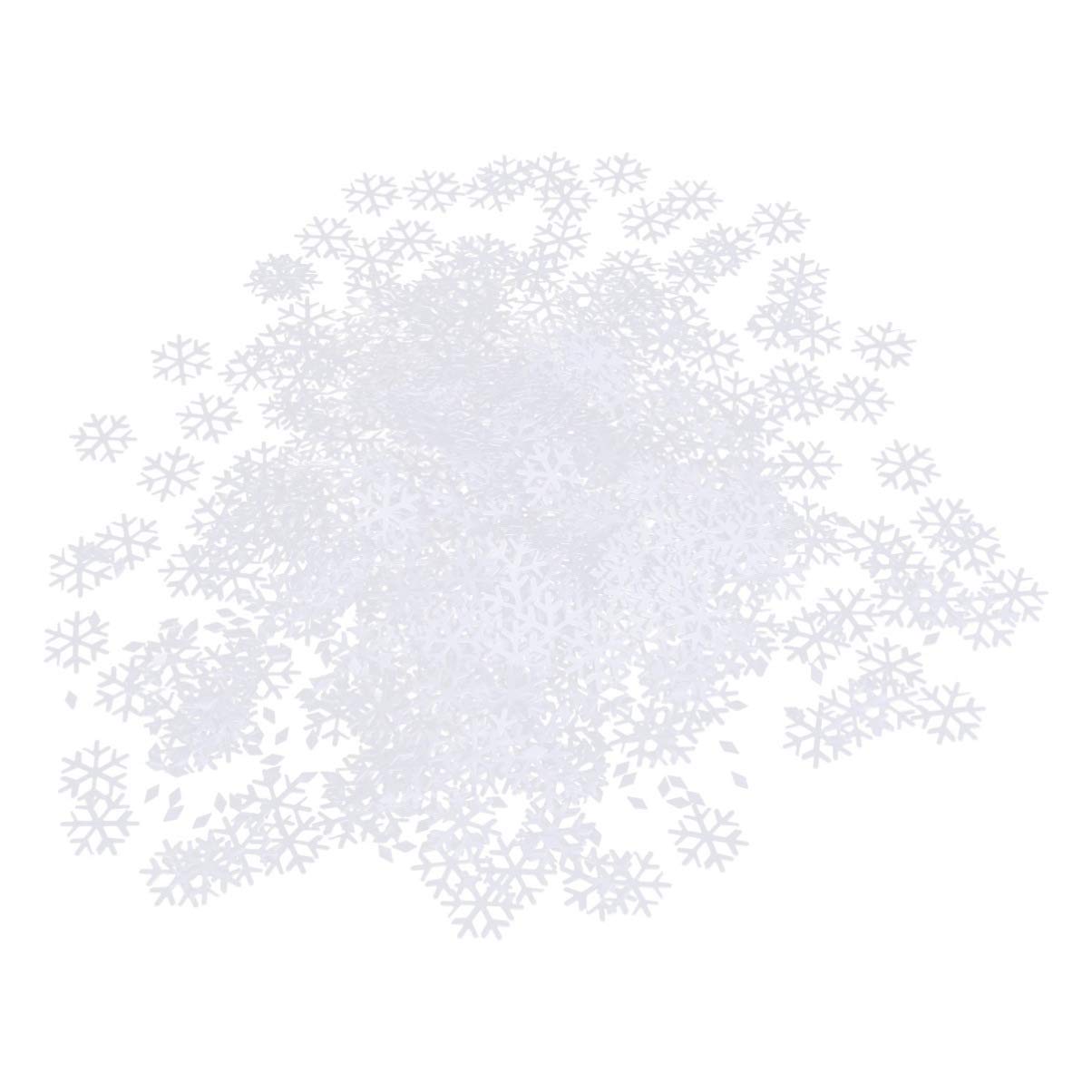 1200 Pcs Snowflake Ornaments - White Sequin Table Decor for Christmas, Winter Dinner Party, Wedding & Holiday Dining Room Decoration Supplies