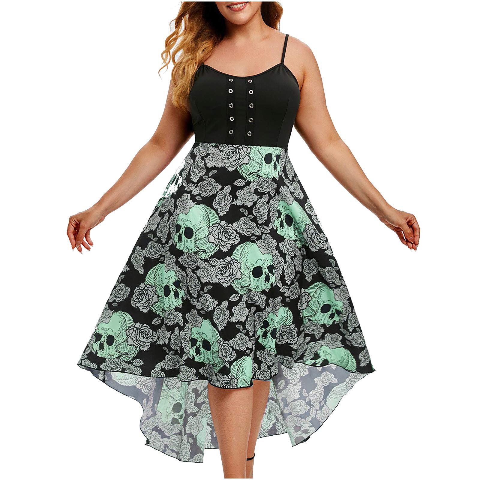 Plus Size Floral Print Women's Skirt Dress - Fashionable Sleeveless Design for Casual Wear, Parties & Summer Outfits