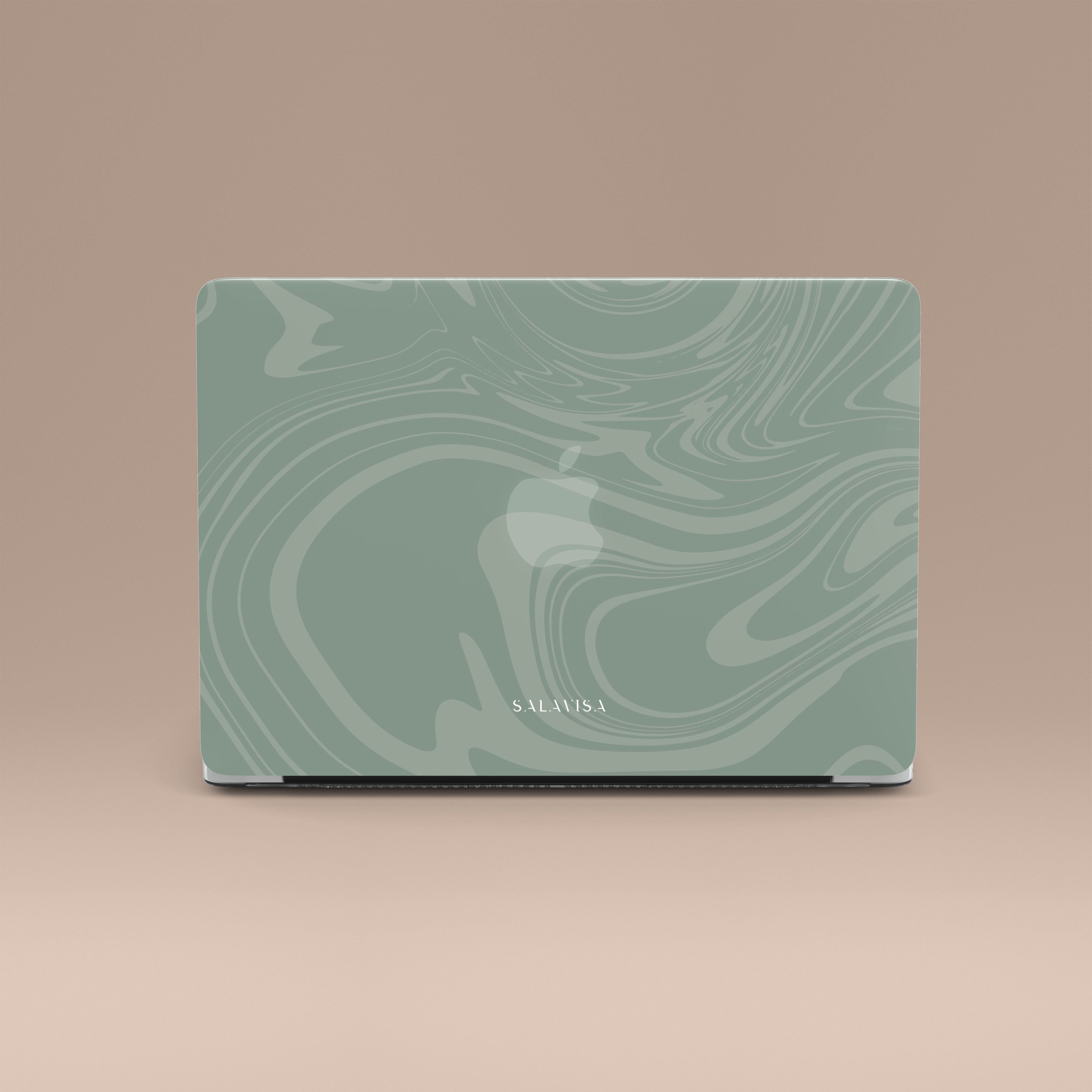 Light Green Swirl MacBook Case - Durable Protective Cover for MacBook Air/Pro - Stylish Laptop Accessory for Work, Travel & School