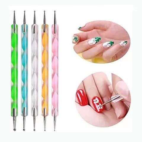 Shills Professional Nail Art Kit - 15 Nail Brushes, 5 Dotting Pens & 30 Striping Tapes for DIY Manicure, Nail Design & Salon Use at Home