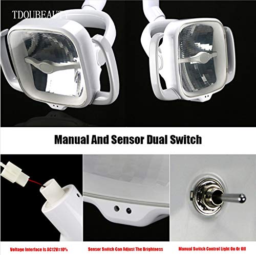 15W LED Surgical Medical Exam Light - Ceiling Mount/Wall Hanging/Stand Type Dental Surgery Auxiliary Light with Super Bright Reflection, Manual & Sensor Switch (22mm) - Perfect for Oral Procedures, Operating Rooms, and Medical Clinics