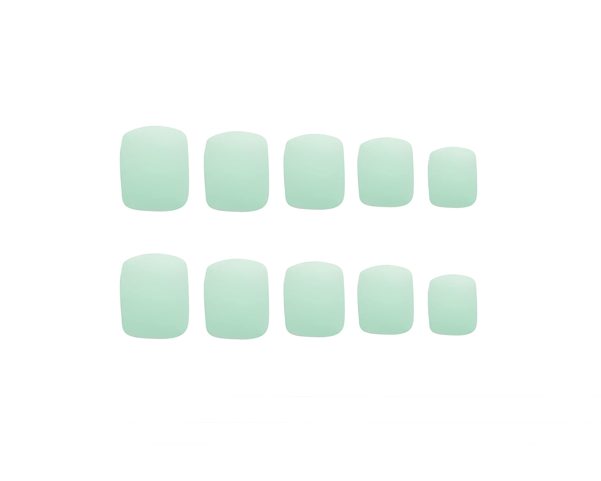 Invogue Matte Pastel Mint Green Square Press on Nails - 24 Piece Fake Nails Set for Women - Easy to Apply Glue on Nails for Parties, Weddings, Date Nights & Special Occasions