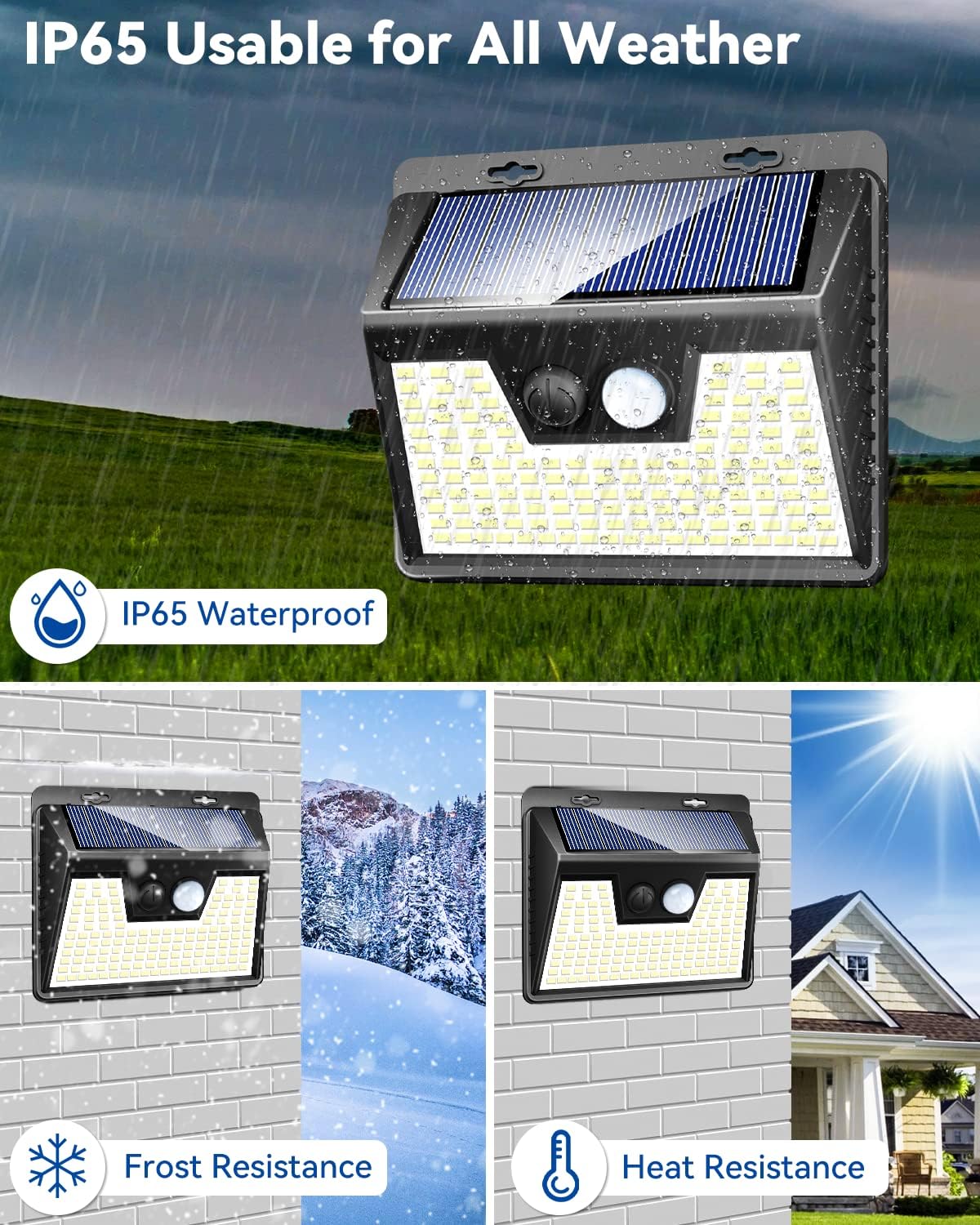 Peasur 10 Pack 140LED Solar Security Lights with Motion Sensor - 500LM Waterproof Outdoor Solar Lights for Garden, Yard, Fence - 3 Working Modes (Dusk to Dawn, Dim Mode, Motion Activated) - Perfect for Pathway Lighting, Home Security & Landscape Illumination