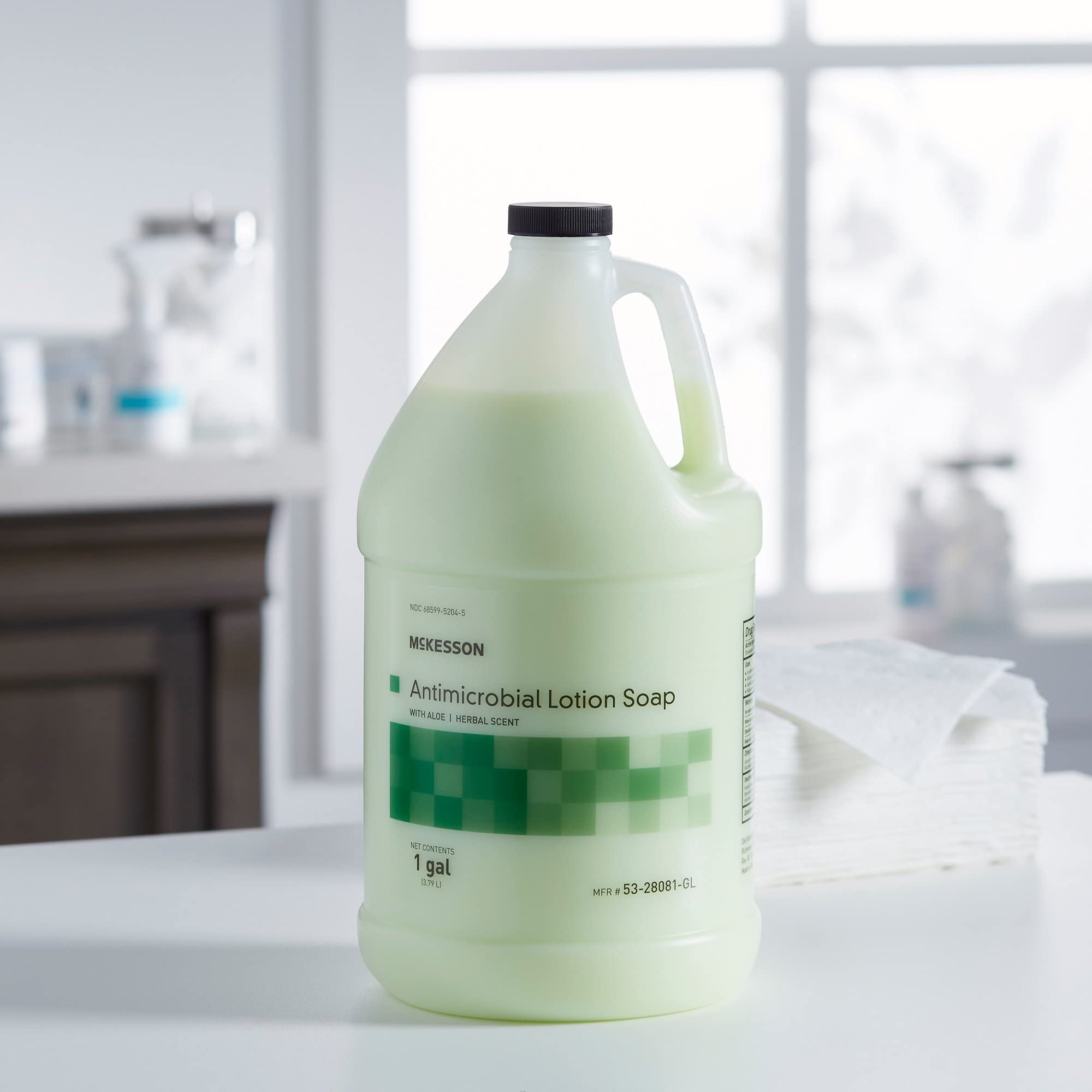 McKesson Antimicrobial Hand Soap with Aloe Vera - 1 Gallon Refill Bottle | Herbal Scent | Moisturizing & Medical-Grade Formula | Ideal for Hospitals, Clinics & Home Use | Keeps Hands Clean & Soft