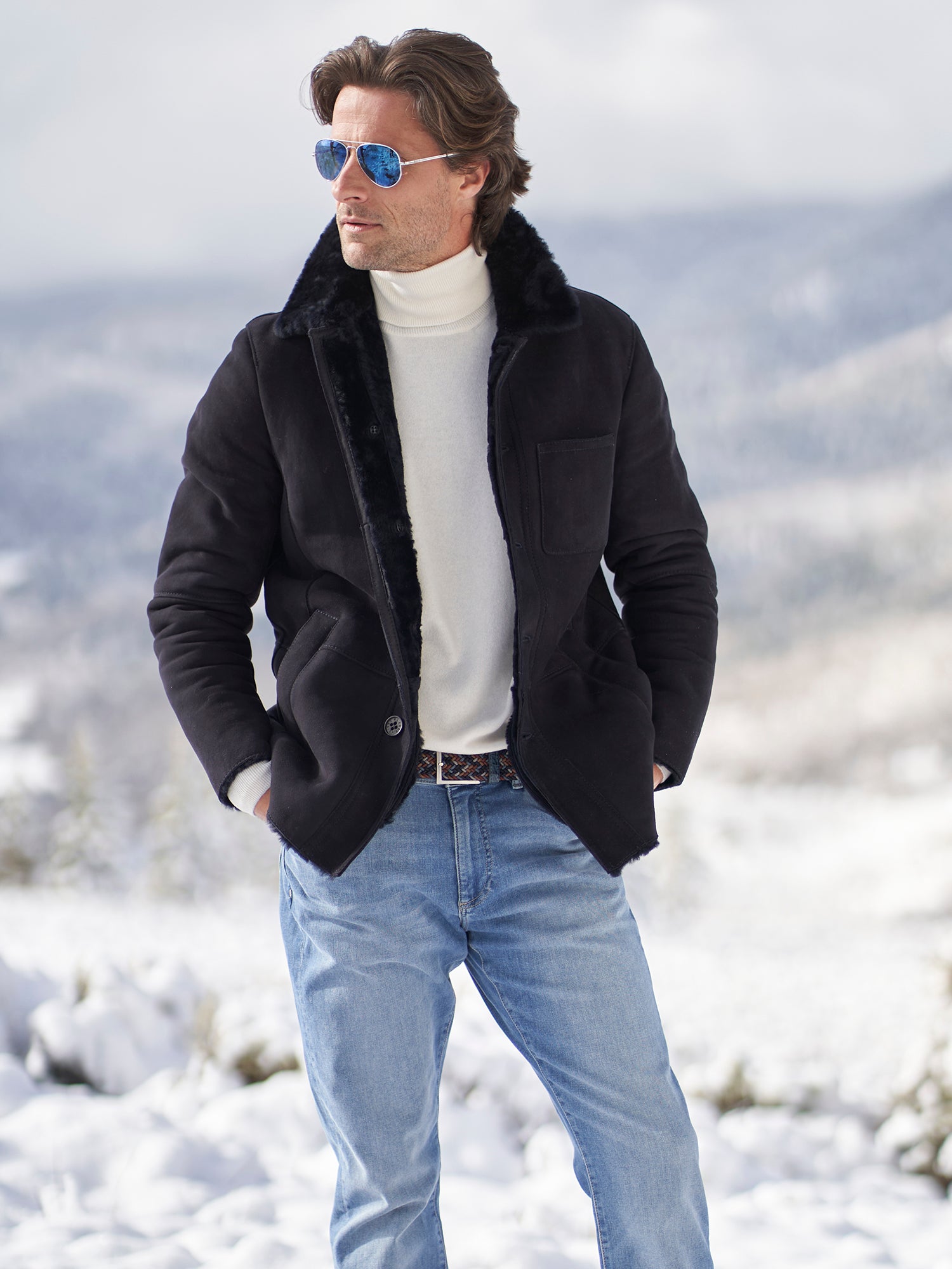 Premium Leander Shearling Coat for Women - Warm & Stylish Winter Jacket with Soft Faux Fur Lining - Perfect for Cold Weather, Outdoor Adventures & Fashionable Layering