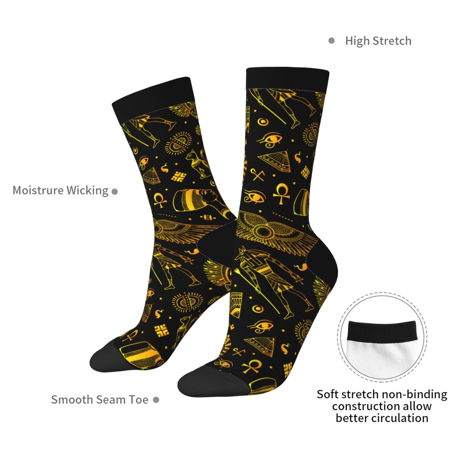 Bassyil Novelty Crew Socks - Fun Crazy Dress Socks for Women & Men - Comfortable Casual Socks for Work, Party, and Everyday Wear