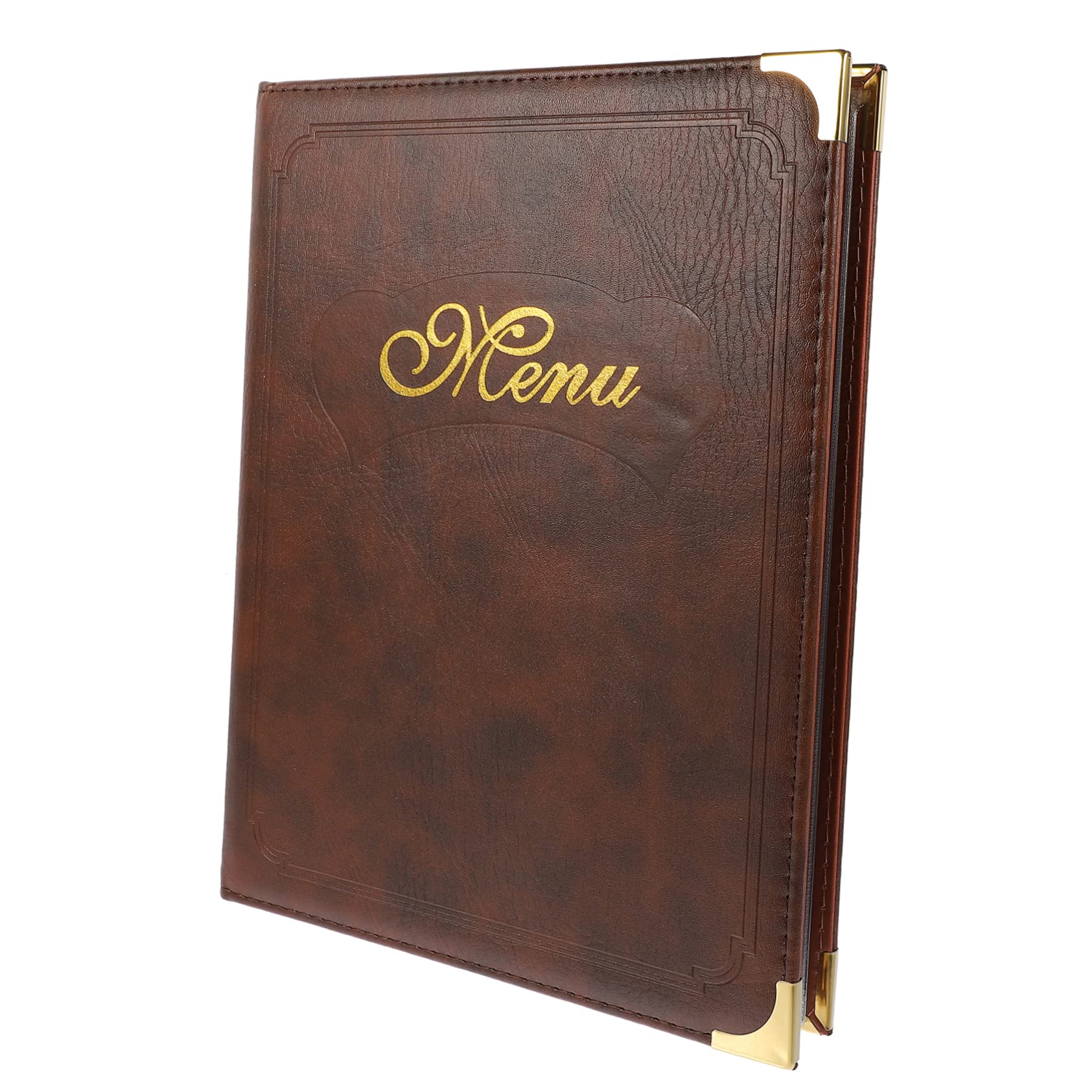 Premium Leather A4 Menu Holder - Restaurant Guest Check & Order Display Stand - Durable Leather Menu Book Cover for Tabletop Use - Ideal for Cafes, Bars, and Fine Dining Establishments