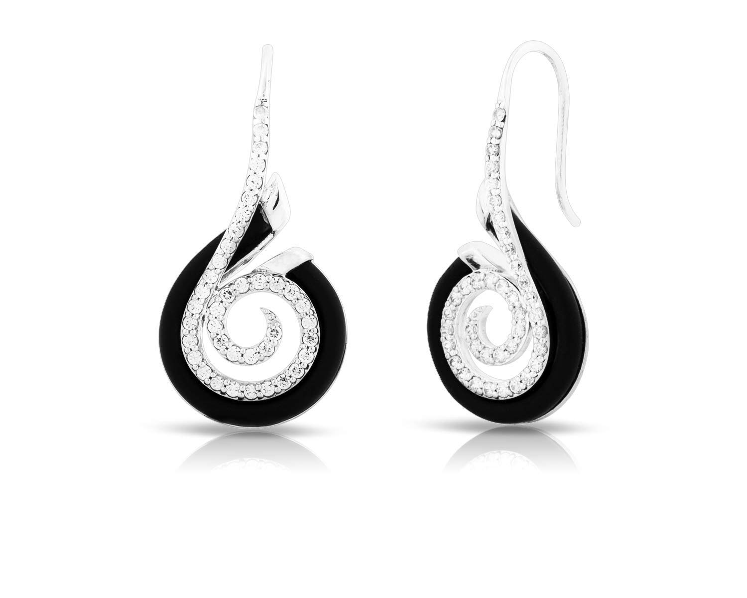 Belle Etoile Oceana Black Earrings for Women - Elegant Dangle Drop Earrings for Party, Wedding & Evening Wear