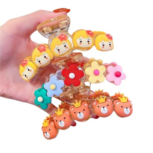 Cute Acrylic Cartoon Hair Clips for Girls - 3 Pack Hair Accessories for Ponytails, Buns & Braids - Fun Kids Hair Claws for School, Parties & Everyday Wear