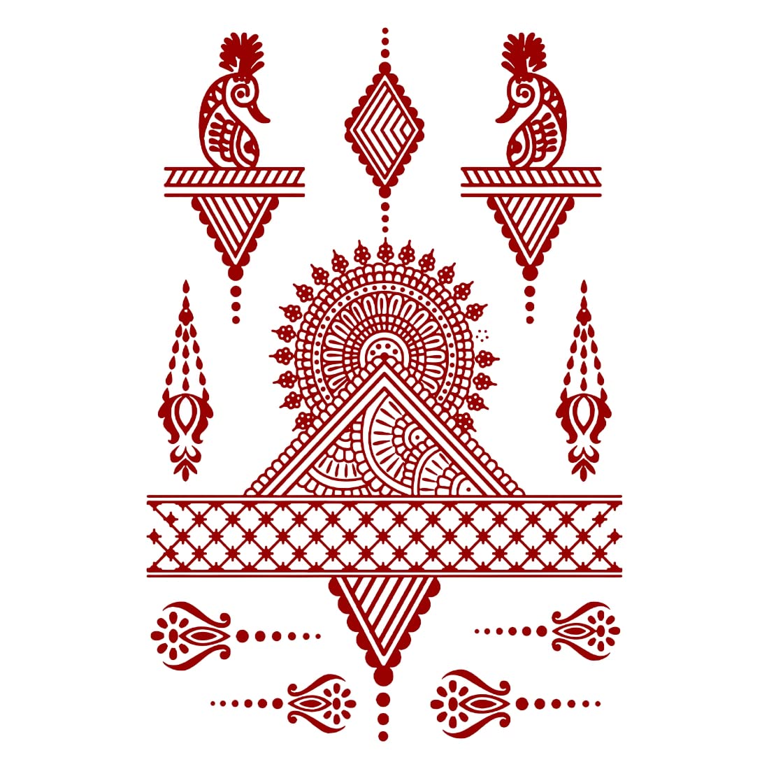 Waterproof Henna Mandala Mehndi Tattoo Kit for Women - Full Hand Temporary Body Art for Parties, Weddings & Festivals