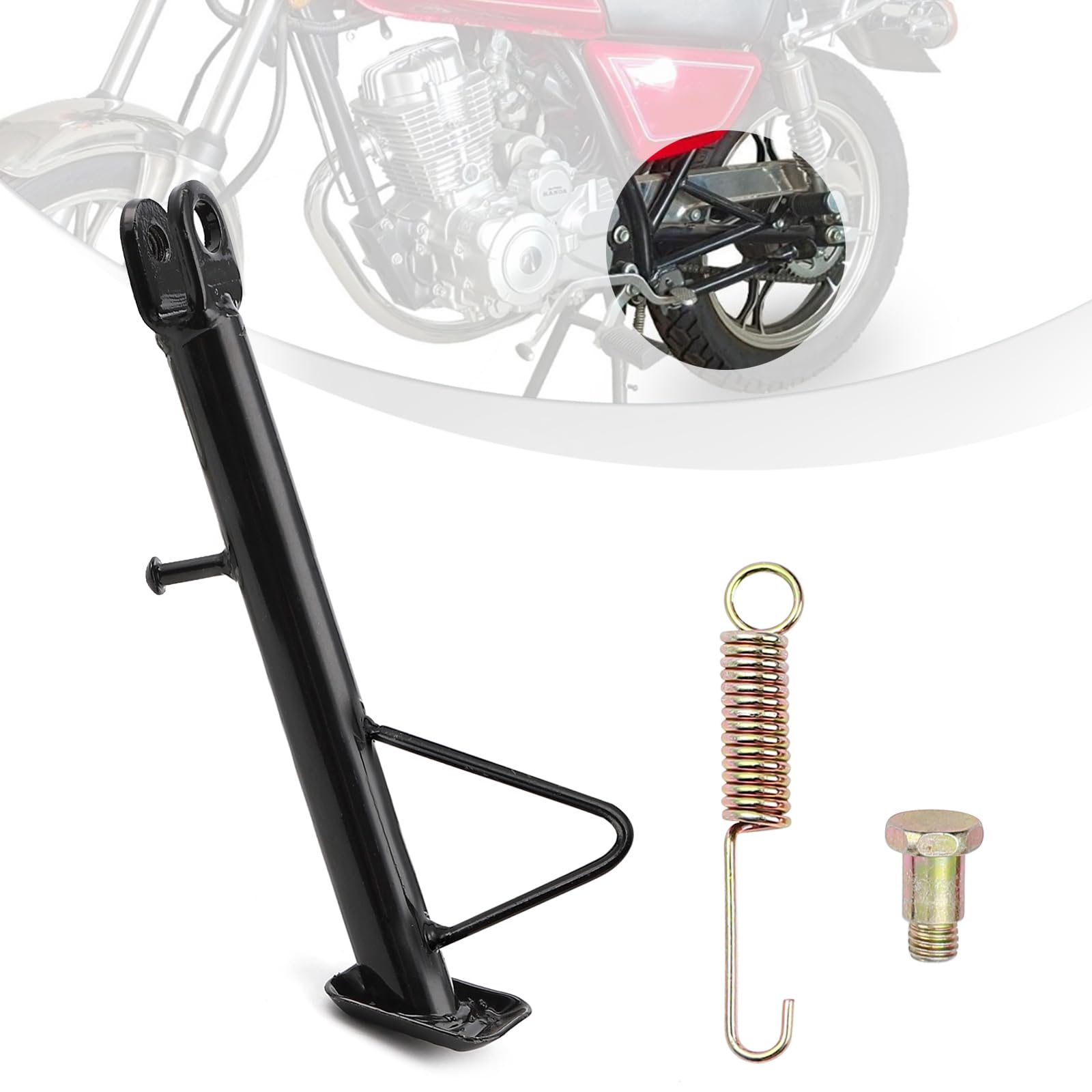 Iron Motorcycle Kickstand - Heavy Duty Dirt Bike Stand for Pit Bikes, Scooters & Mopeds - 18.9cm Height - Universal Fit for Most Mini Bikes - Perfect for Garage Storage & Off-Road Maintenance