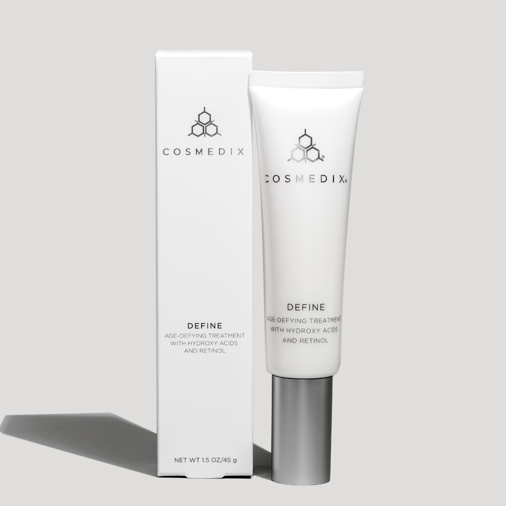 Cosmedix Define Anti-Aging Treatment with Hydroxy Acids & Retinol - 1.5 oz Facial Serum for Wrinkles & Fine Lines - Perfect for Nighttime Skincare Routine