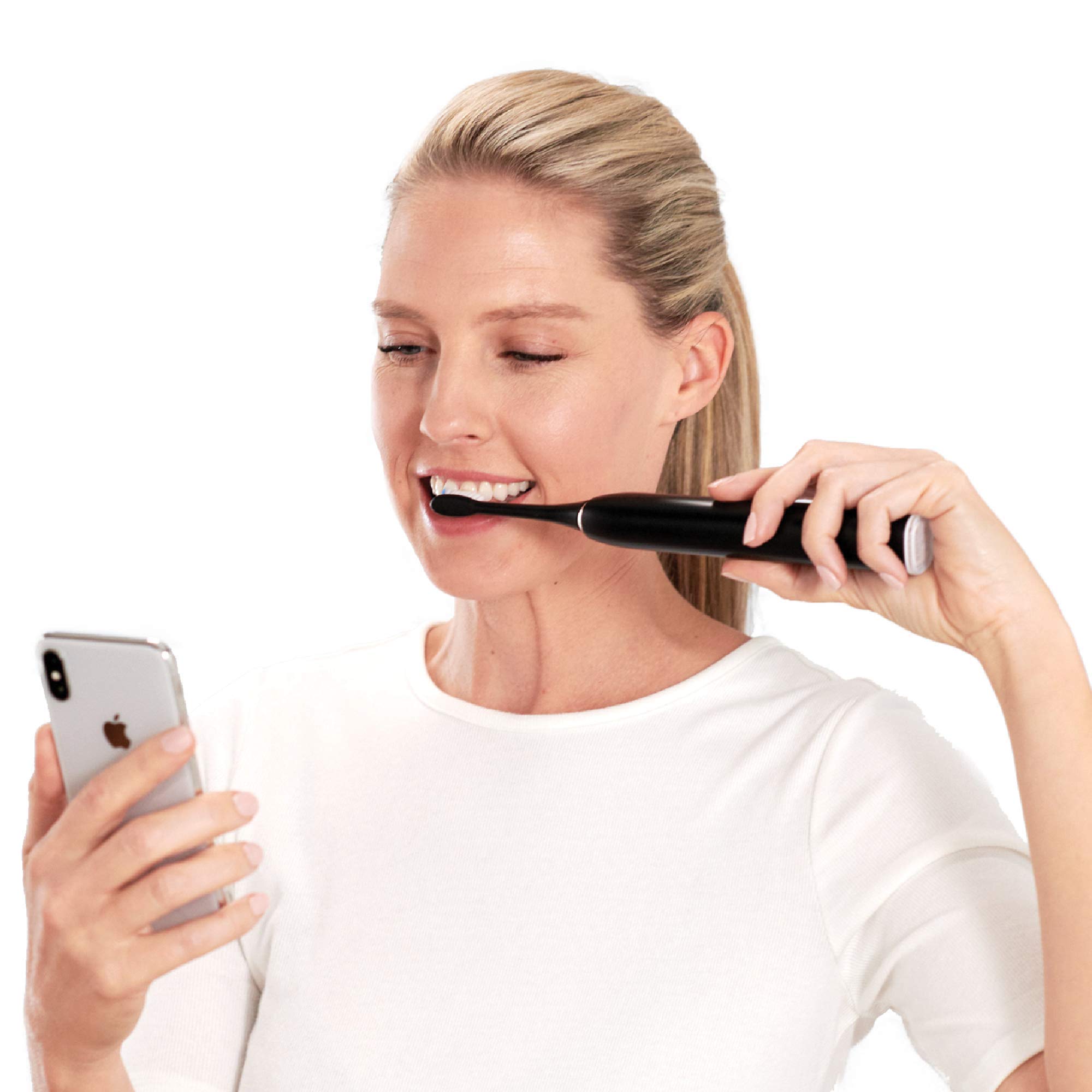 Blu Smart Electric Toothbrush for Adults - Sonic Power Toothbrush with Bluetooth App & Live Tracking Technology (Black) - Perfect for Travel, Home & Daily Oral Care Routine