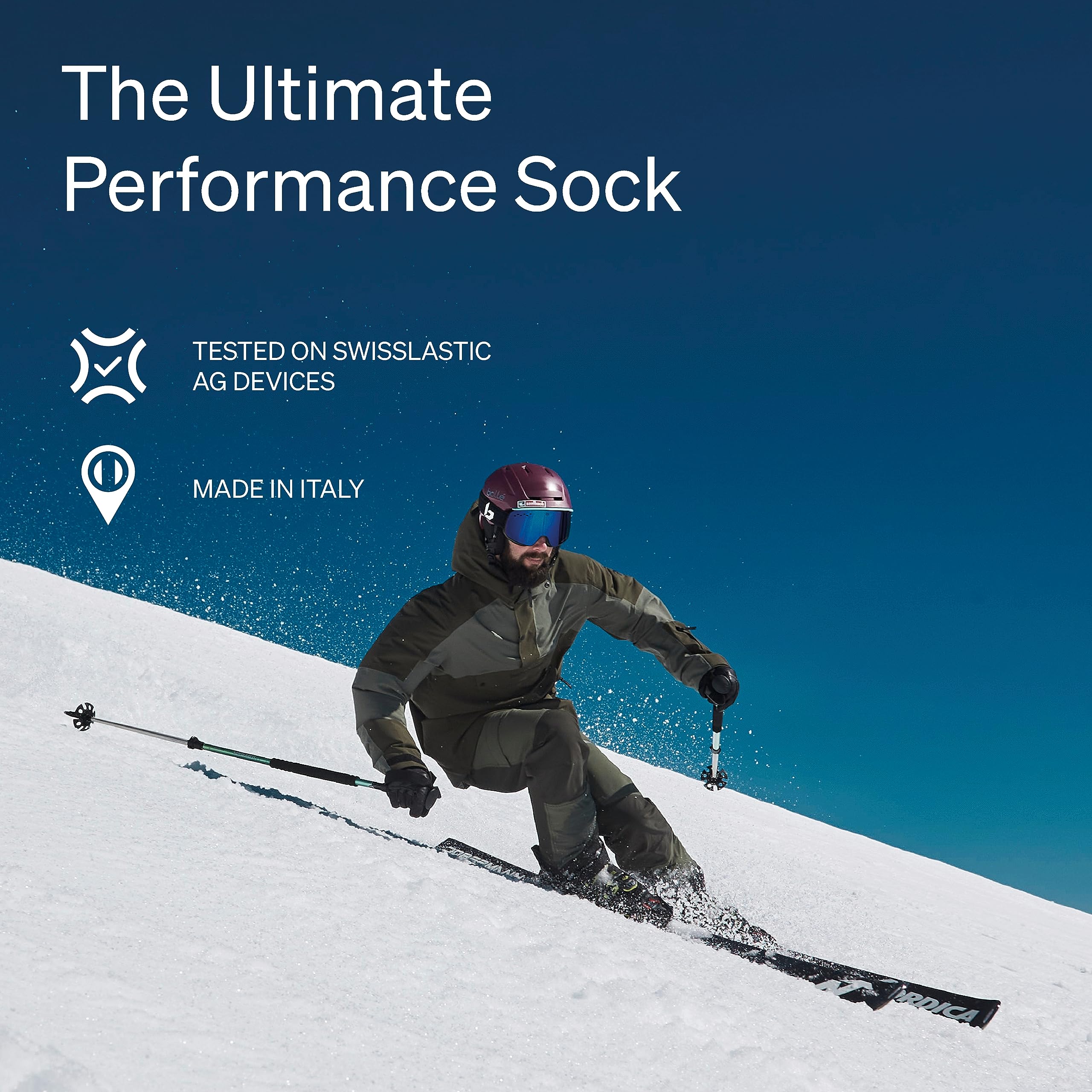 STOX Energy Socks - Men's Thermal Compression Ski Socks with Merino Wool - Winter Snowboard & Skiing Socks for Warmth & Performance - Perfect for Cold Weather Sports & Outdoor Activities