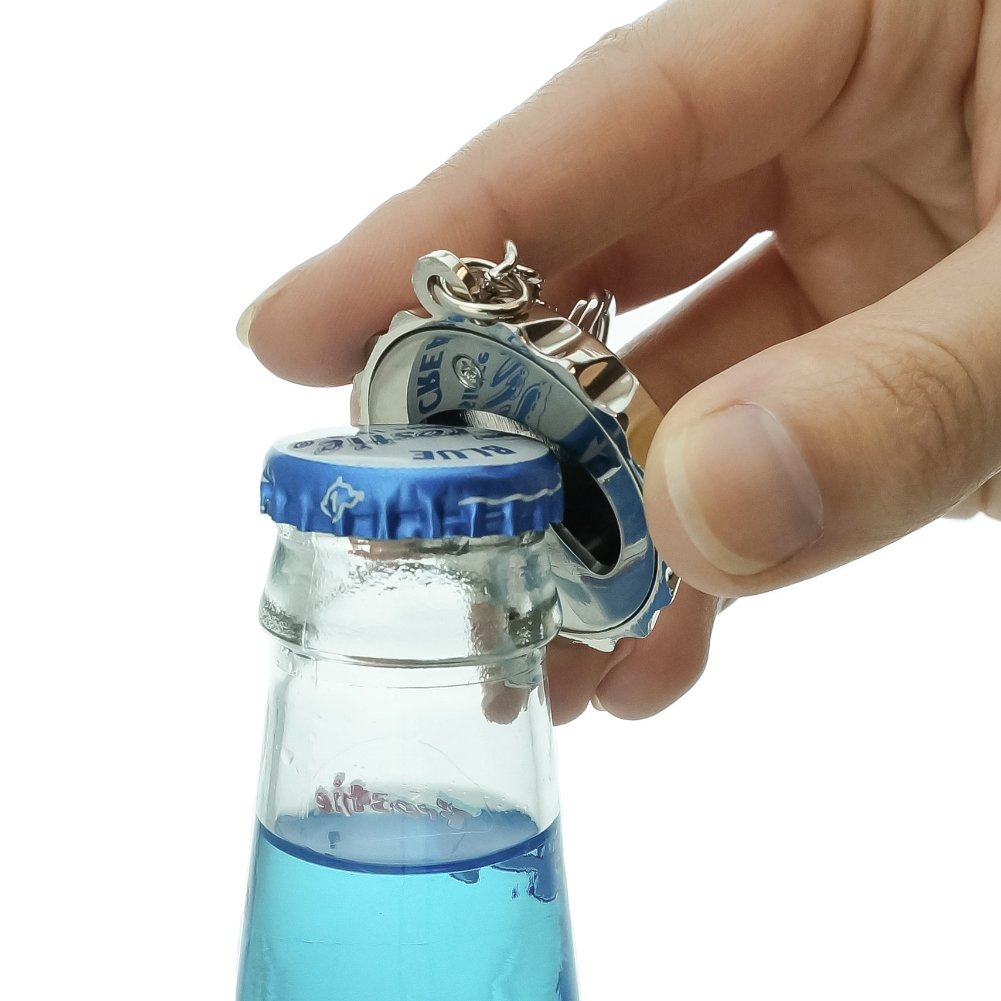 Tom the Wild Turkey Keychain - Chrome Plated Metal Bottle Opener with Pop Top - Perfect for Camping, Tailgating & Outdoor Adventures