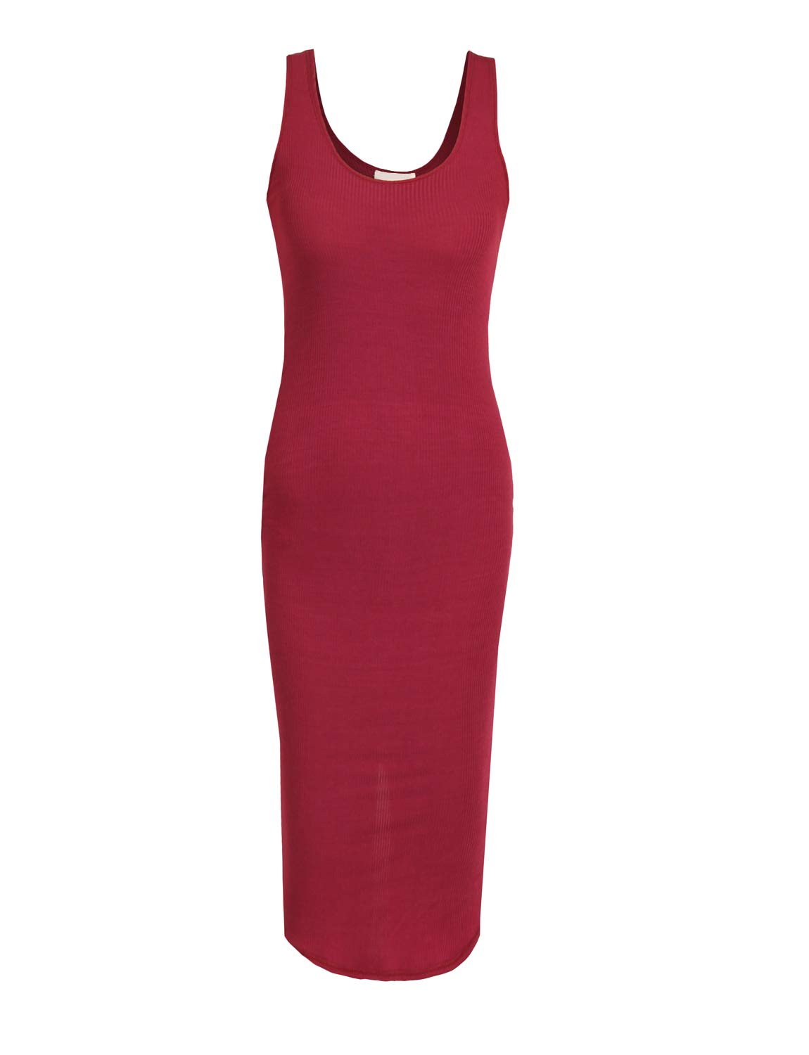 J. LOVNY Women's Ribbed Knit Midi Dress with Back Slit - Elegant Casual & Office Wear for Fall/Winter