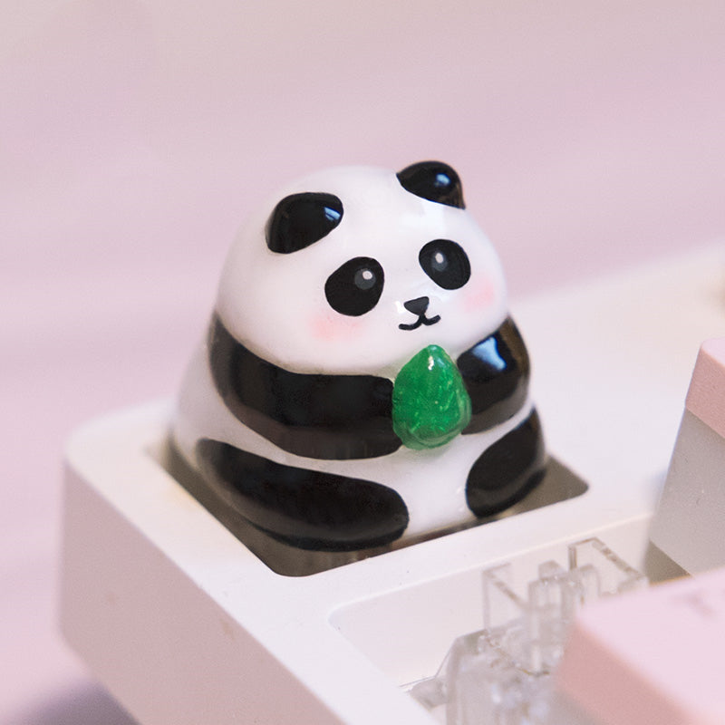 Custom Resin Panda Keycaps - Handmade Keyboard Decorative Keycaps for Mechanical Keyboards | Perfect for Gaming, Typing & Office Use
