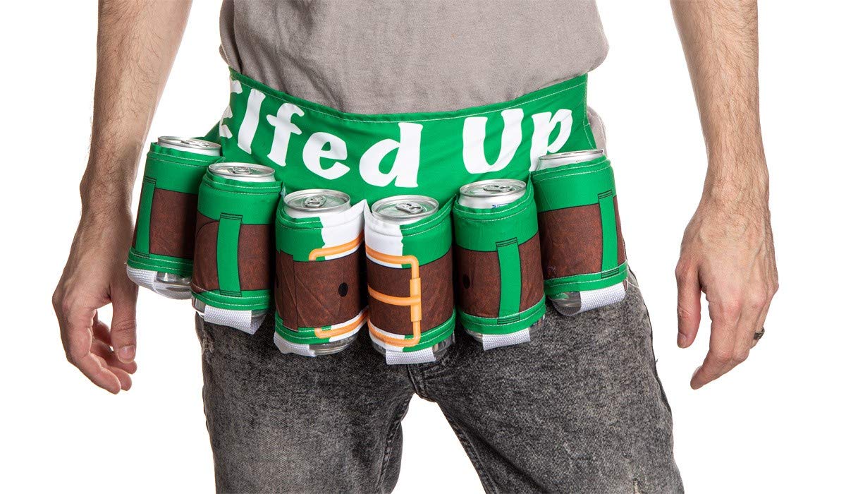 Calhoun Christmas Novelty Beverage Holder Beer Belt - Hands-Free Drink Carrier for Parties, Tailgating & Outdoor Events