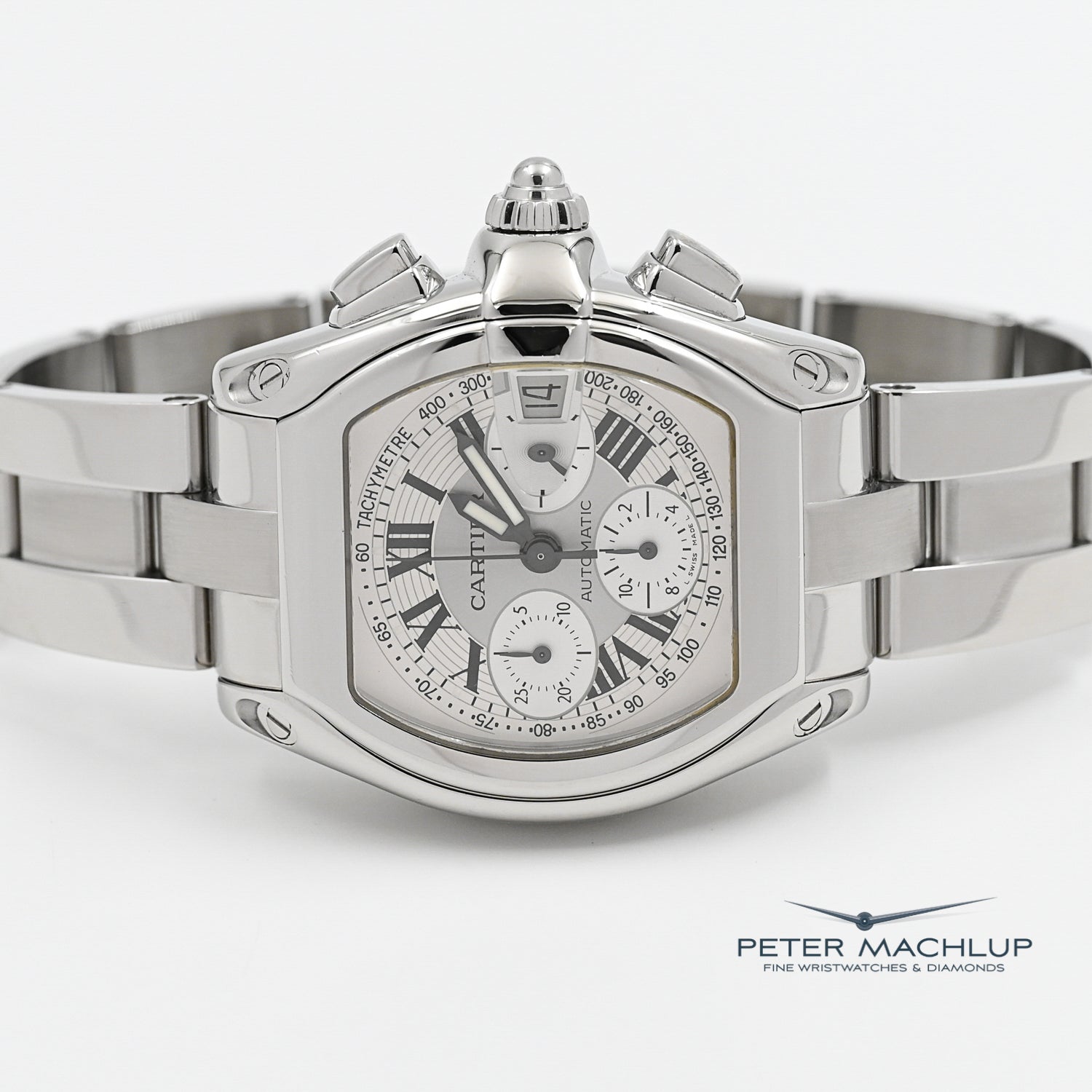 Cartier Roadster XL Chronograph Men's Luxury Watch - Swiss Made Automatic Movement, Stainless Steel Case for Business & Formal Occasions