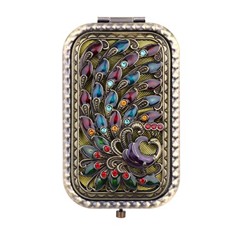 Beaupretty Vintage Compact Mirror - Travel Purse Makeup Mirror for Women, Mini Double-Sided Cosmetic Mirror with Elegant Design | Perfect for Handbags, Travel, and Touch-Ups