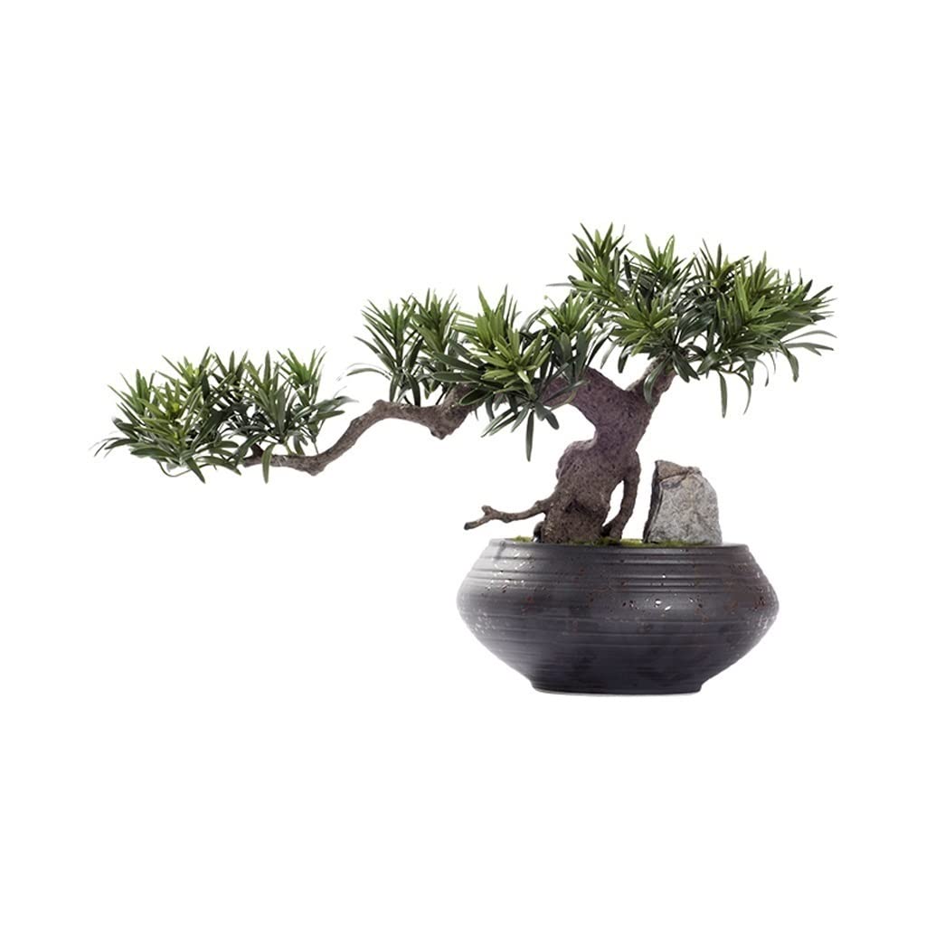 Artificial Bonsai Tree in Ceramic Pot - Indoor Decorative Green Plant for Home, Office, Garden & Desktop - Lifelike Simulation Potted Plant (Color: A) - Perfect for Zen Decor, Feng Shui Spaces & Minimalist Interior Design