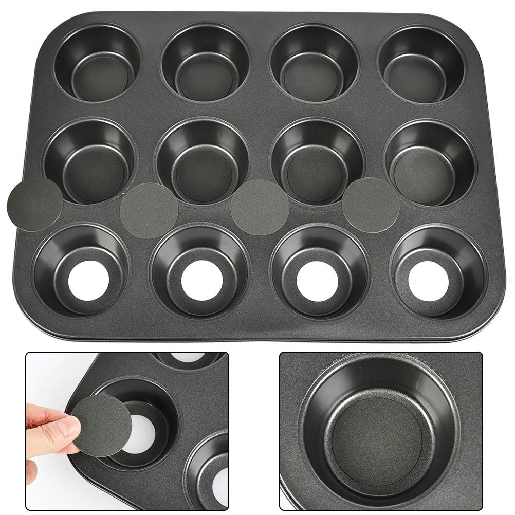 2 Pack 12-Cavity Mini Cheesecake Pan with Removable Bottom - Non-Stick Metal Baking Molds for Cupcakes, Tarts & Desserts - Dishwasher & Microwave Safe - Perfect for Parties, Holidays & Home Baking