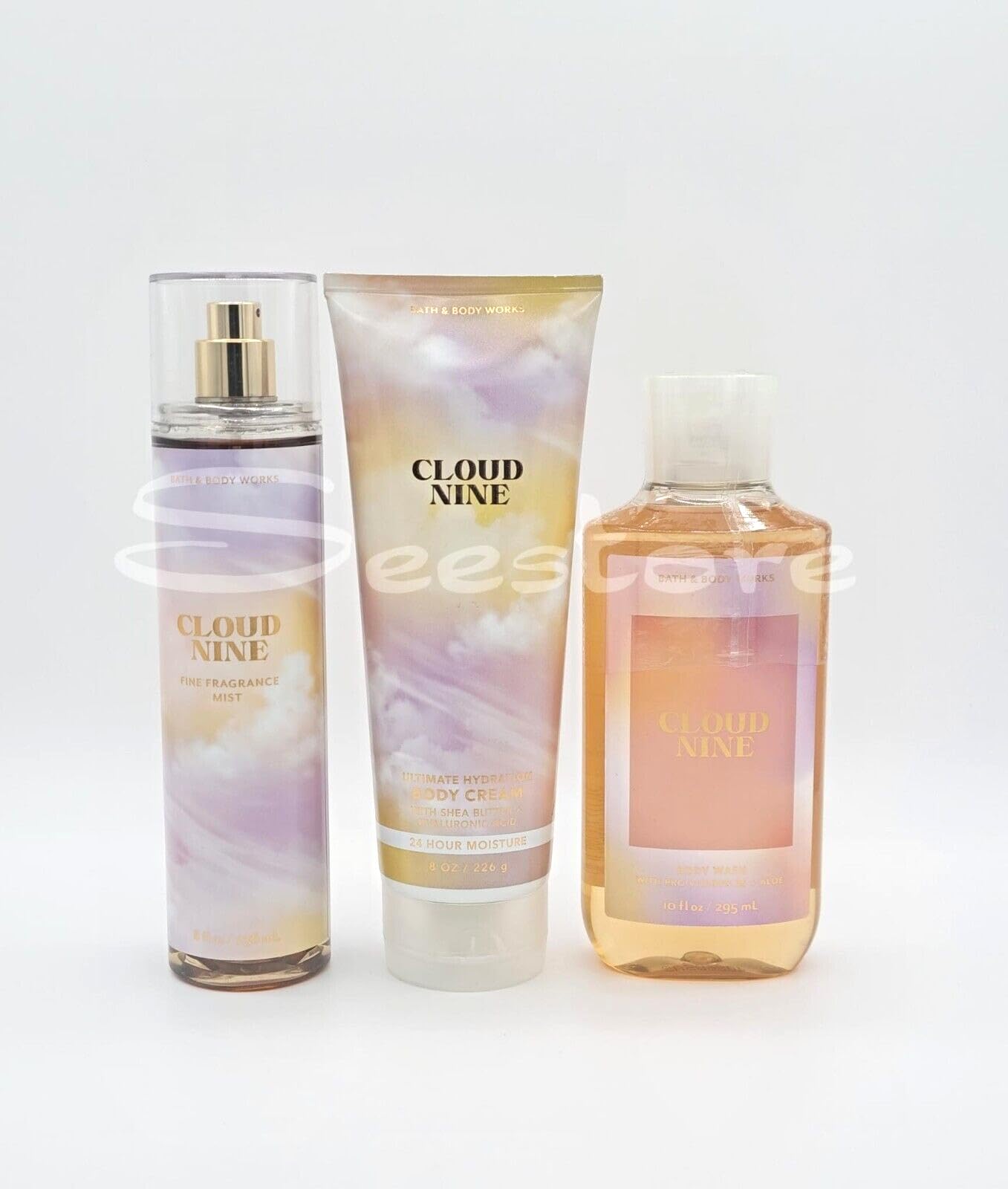 Cloud Nine Bath & Body 3-Piece Gift Set - Ultra Hydrating Body Lotion, Shower Gel & Perfume Mist | Perfect for Dry Skin Care, Spa Day & Self-Care Routine
