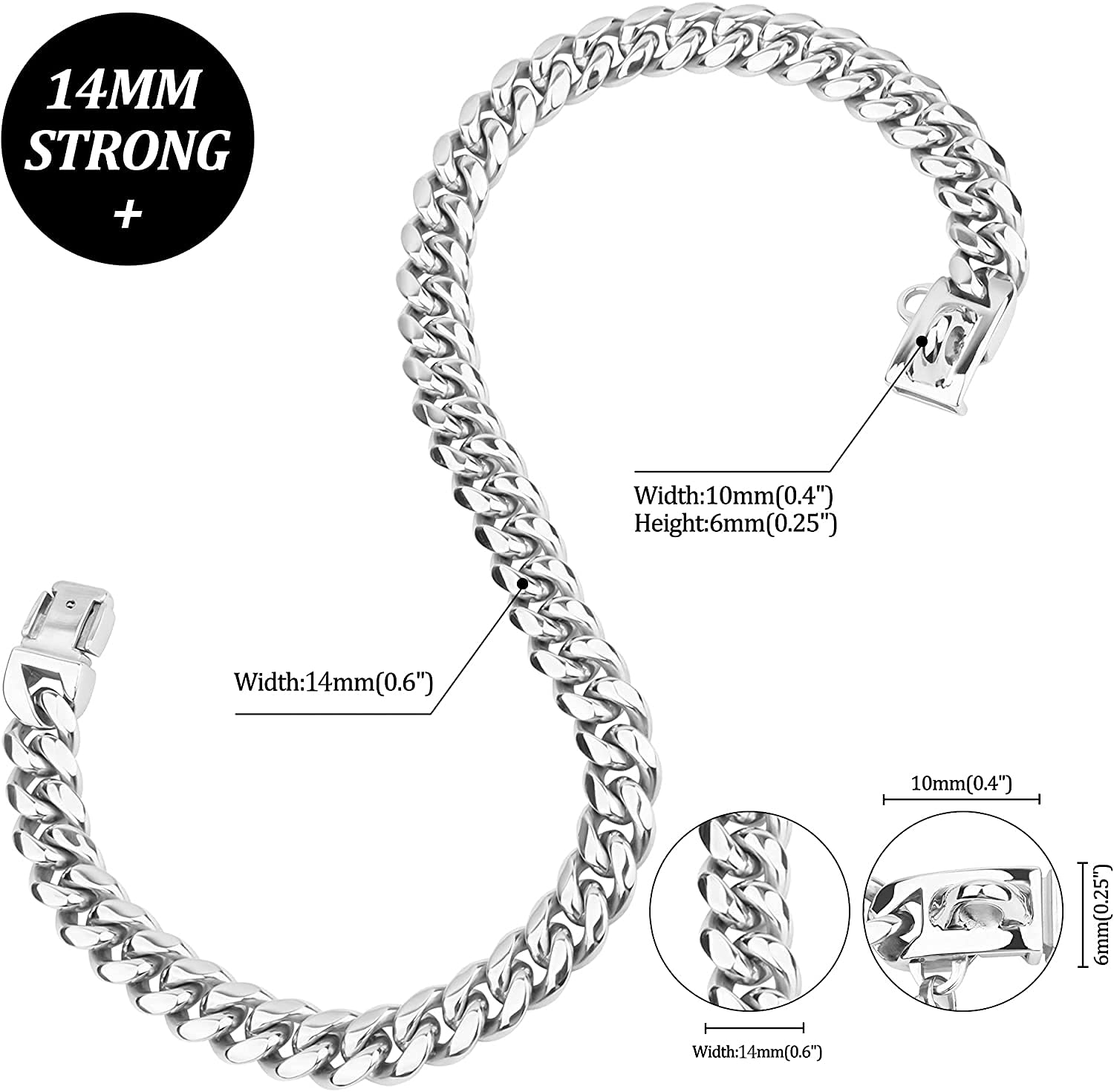 Silver Small Dog Collar with Secure Buckle - 12