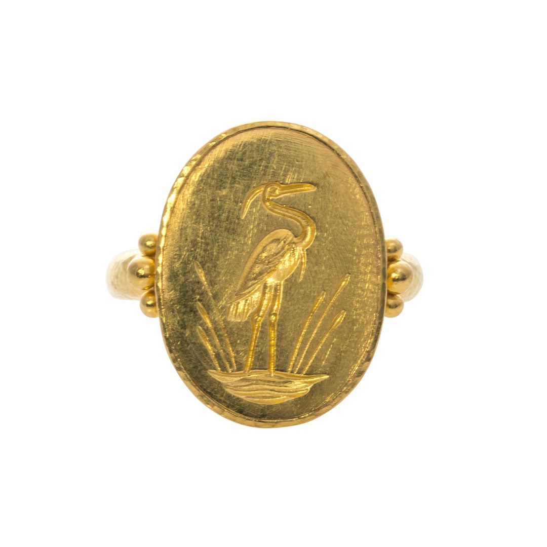 Elizabeth Locke 18K Gold Oval 