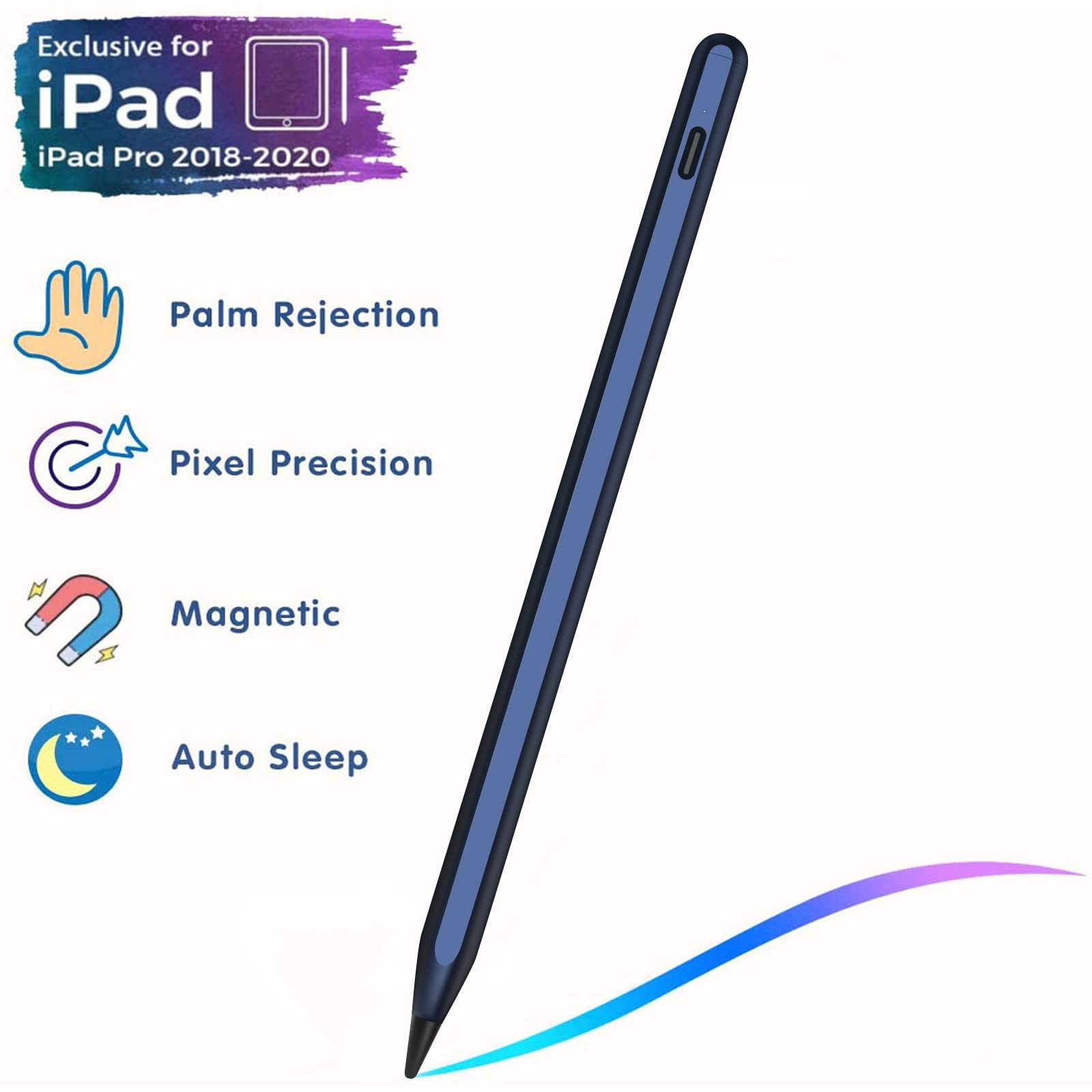 Premium Stylus Pen for iPad 10th & 9th Generation - Active Pencil with Palm Rejection Technology | Compatible with 2018-2023 iPad Models (10/9/8/7/6th Gen, Pro 12.9