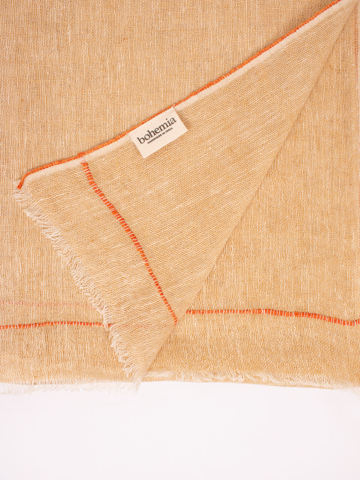 Mustard & Orange Linen Scarf for Women - Soft Lightweight Summer Wrap Shawl - Perfect for Beach, Travel, and Casual Outfits