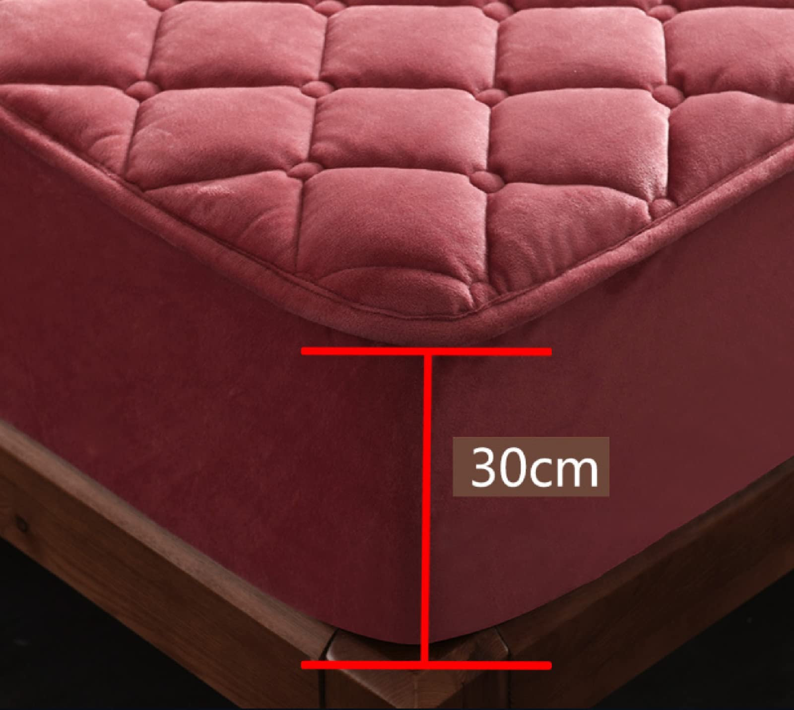 Queen Size Velvet Fitted Sheet - Warm Thick Mattress Cover for Twin/Full/Queen/King Beds - Purple 180x200cm - Perfect for Winter Comfort