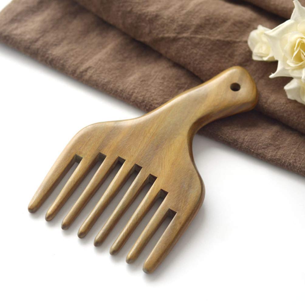 Premium Sandalwood Hair Comb - Wide Tooth Wooden Comb for Men & Women - Detangling Afro Pick for Natural Hair, Beard & Curly Hair - Perfect for Daily Styling & Travel Accessories