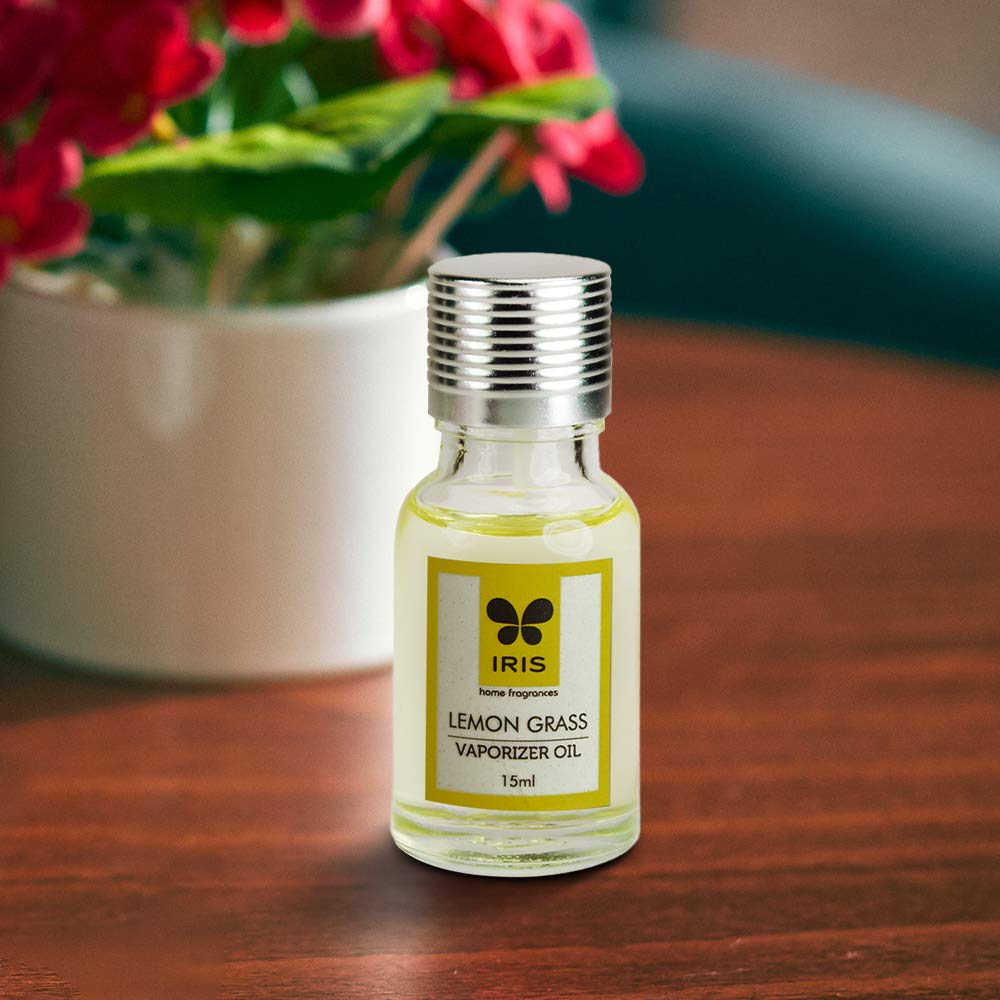 IRIS Lemongrass Fragrance Oil - 15ml Aromatherapy Vaporizer for Home, Toxin-Free Mood Enhancer | Made in India | Perfect for Relaxation, Stress Relief & Creating a Calming Atmosphere