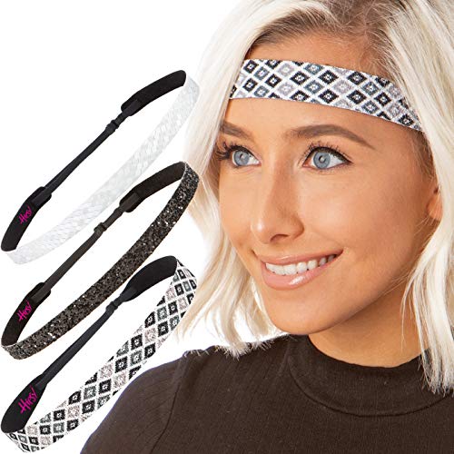 3pk Black & Grey Flame Stitch