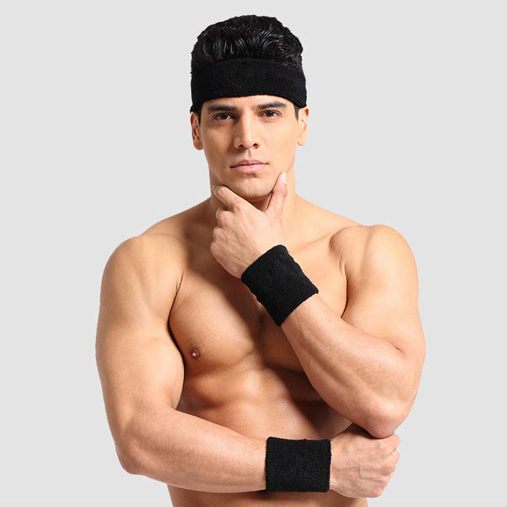 Unisex Terry Cloth Wristbands - Moisture Wicking Sports Wrist Sweatbands for Men & Women - Ideal for Tennis, Gym Workouts & Active Lifestyles