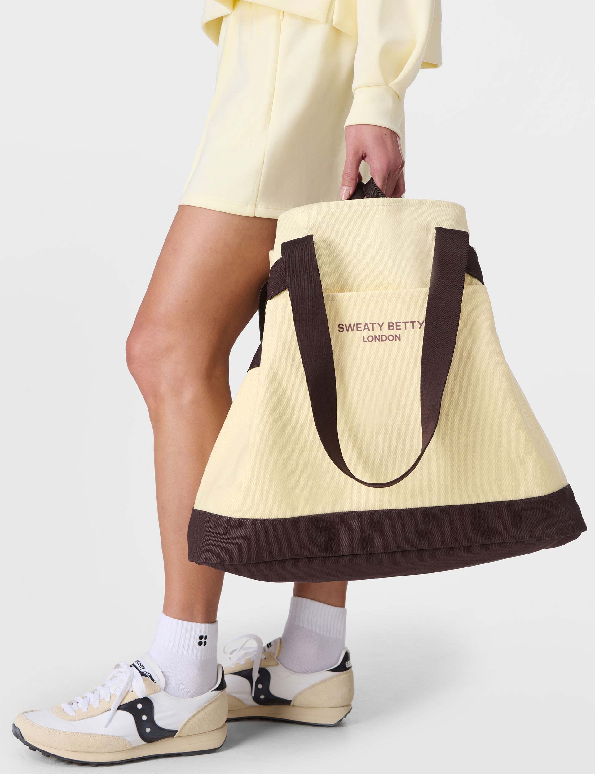 SB Canvas Bucket Bag - Buttercream Yellow Crossbody Handbag for Women | Casual Daypack, Beach Tote & Travel Purse | Lightweight & Durable Shoulder Bag