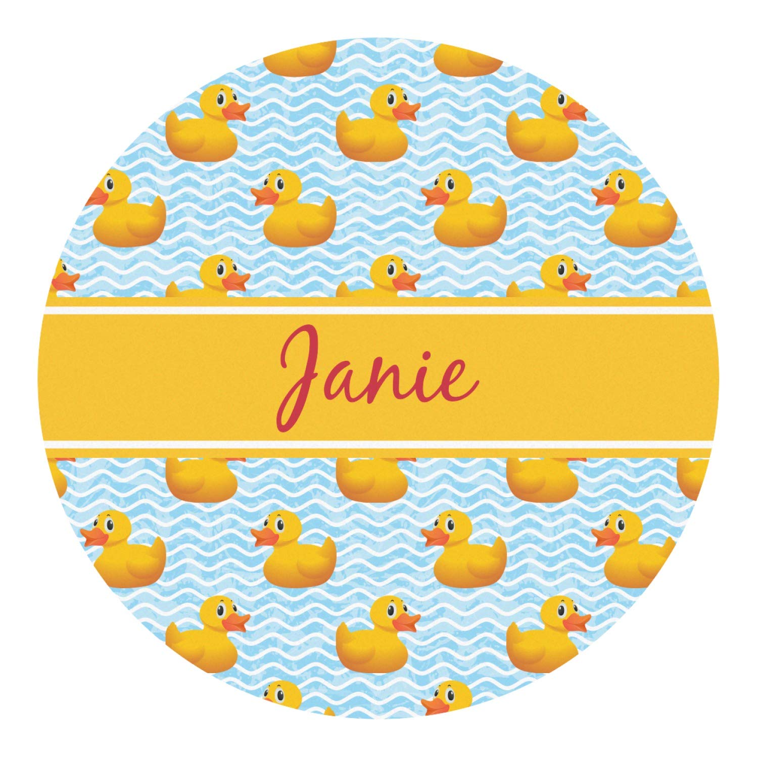 Custom Rubber Duck Round Sticker - Small Decal for Kids, Bath Toys, Nursery Decor & DIY Crafts