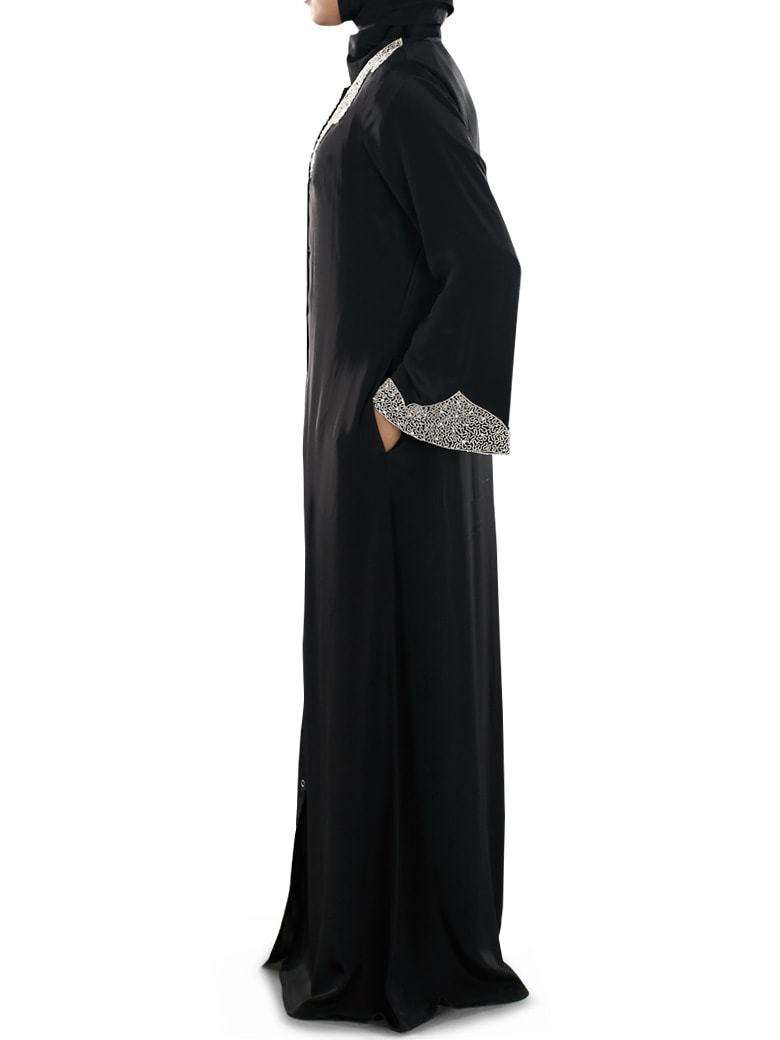 Hifja Black Hand Embroidered Burqa - Islamic Abaya Dress for Women - Modest Muslim Prayer Dress - Perfect for Mosque, Eid & Special Occasions