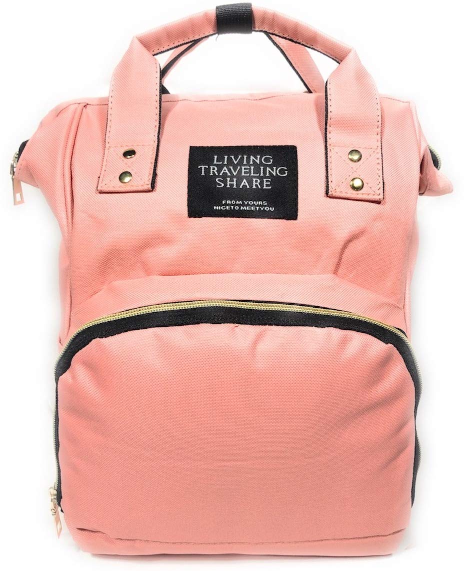 Waterproof Travel Backpack - Lightweight Diaper Bag, Student Backpack, Weekend Tote & Hiking Daypack for Women & Men - Perfect for School, Work, Gym & Outdoor Adventures (Salmon Pink)