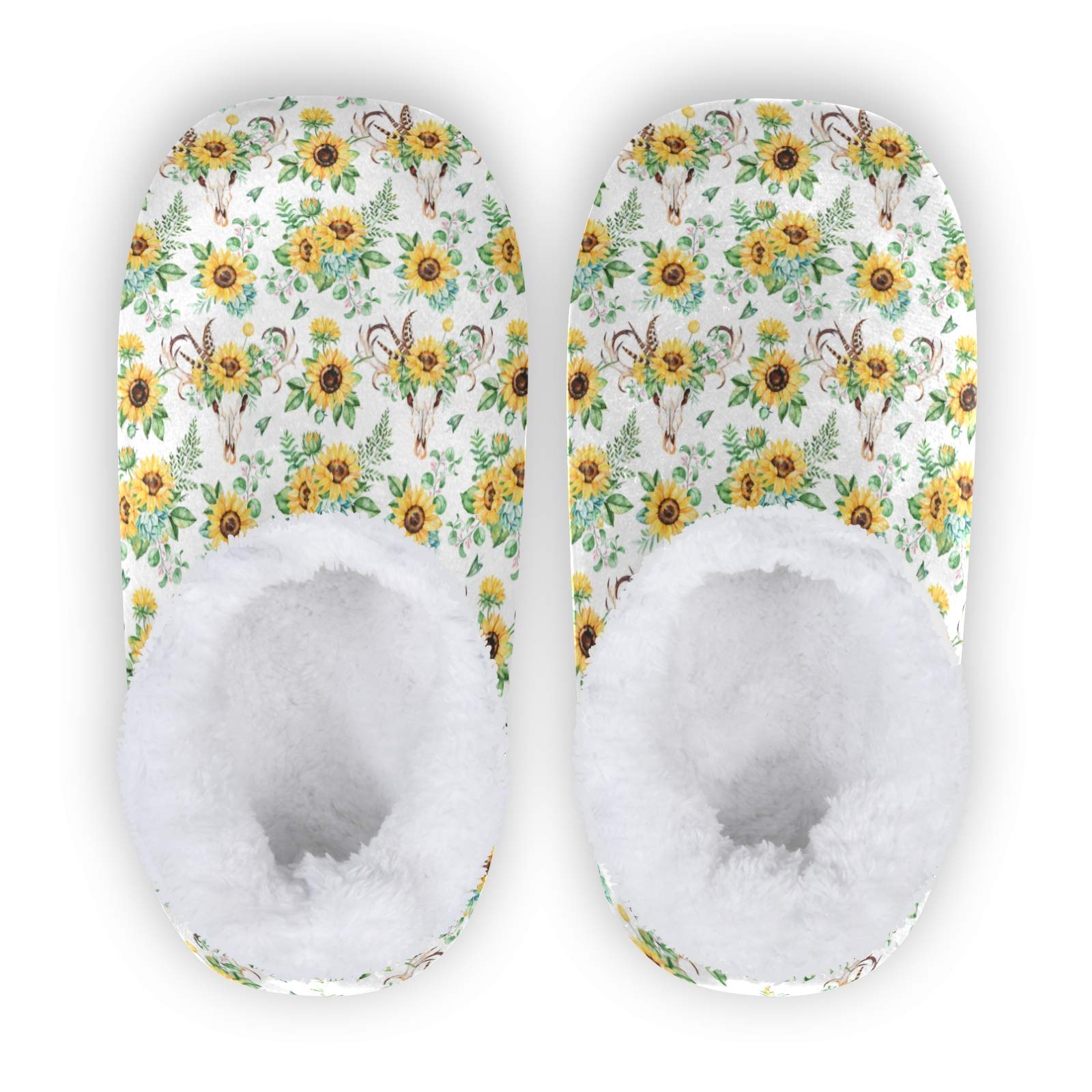 Skull & Glasses Fleece House Slippers for Women & Men - Warm Winter Indoor/Outdoor Cozy Slippers - Perfect for Home, Office, and Relaxation