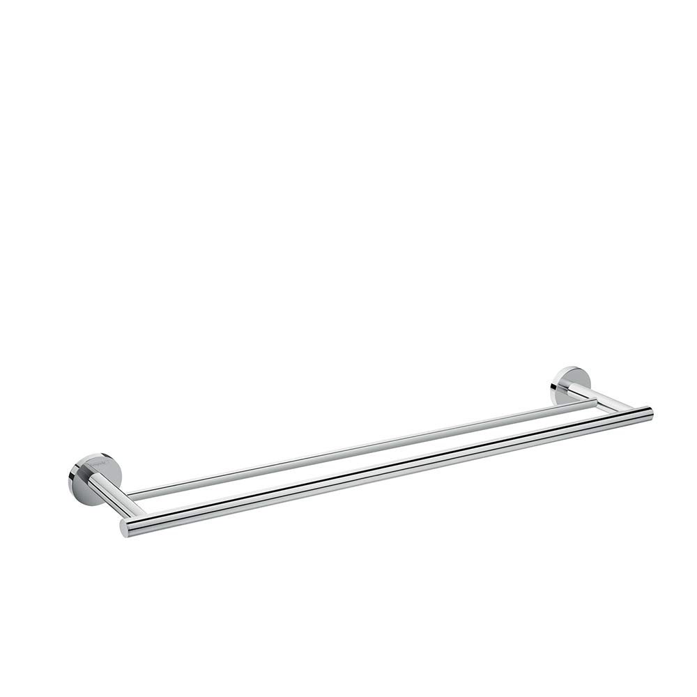 Hansgrohe 25-inch Chrome Dual Towel Bar - Modern Bathroom Towel Rack for Hand & Bath Towels - Perfect for Bathrooms, Spas & Luxury Homes
