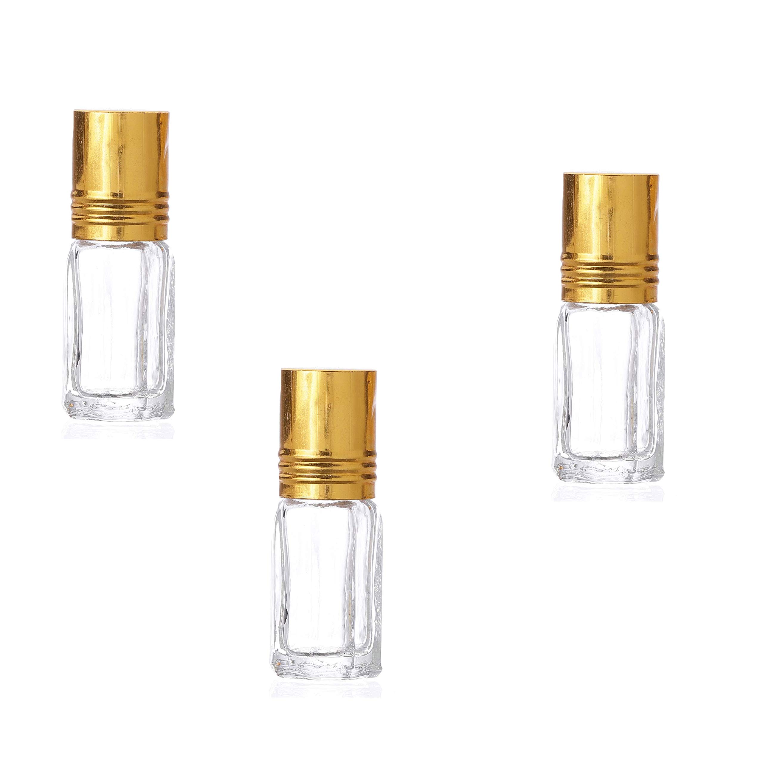 6 Pack Empty 3ml Glass Roll On Bottles for Essential Oils & Fragrances - Reusable Attar Perfume Containers for DIY, Travel & Aromatherapy